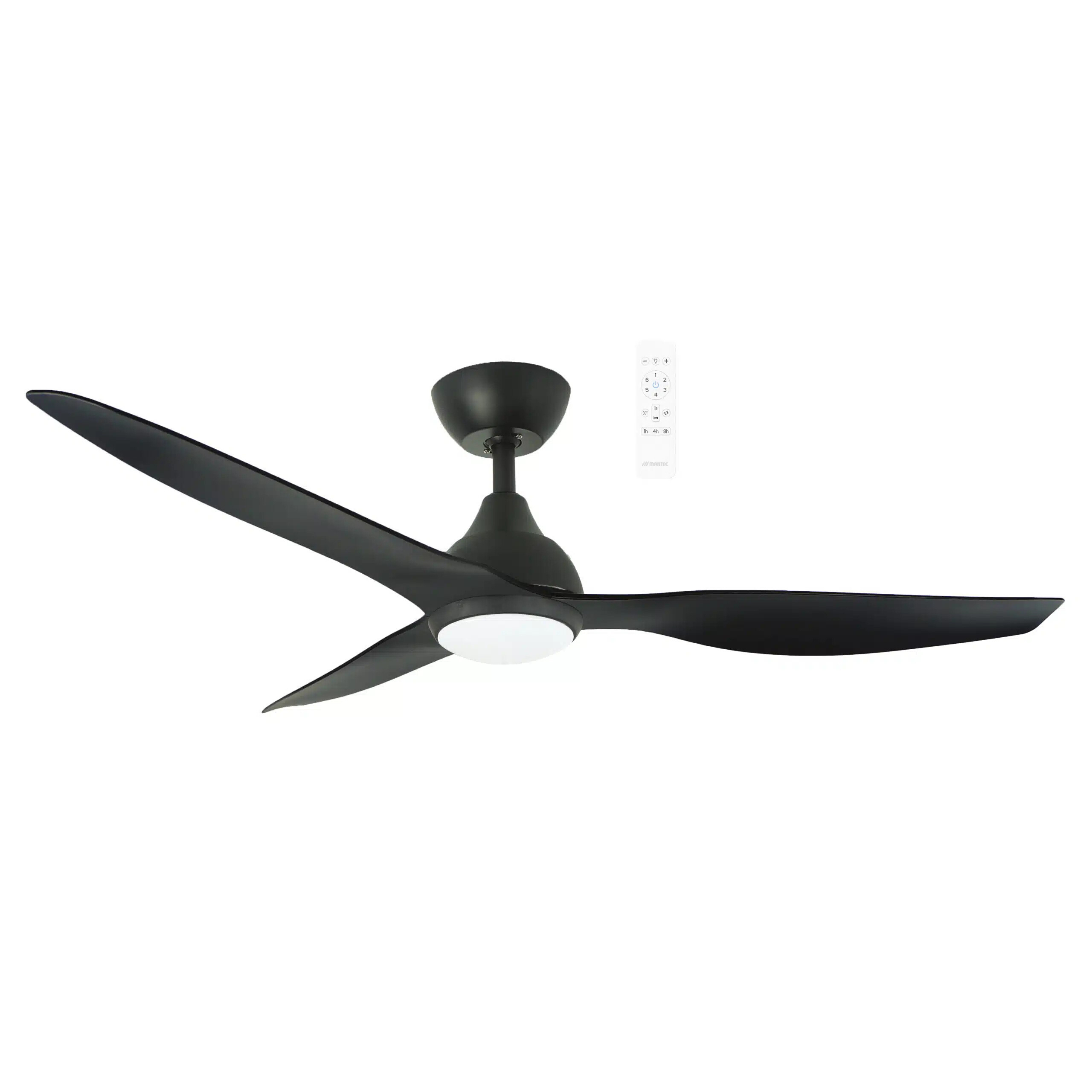 Avoca 52" Matt Black Smart DC Ceiling Fan with LED Light