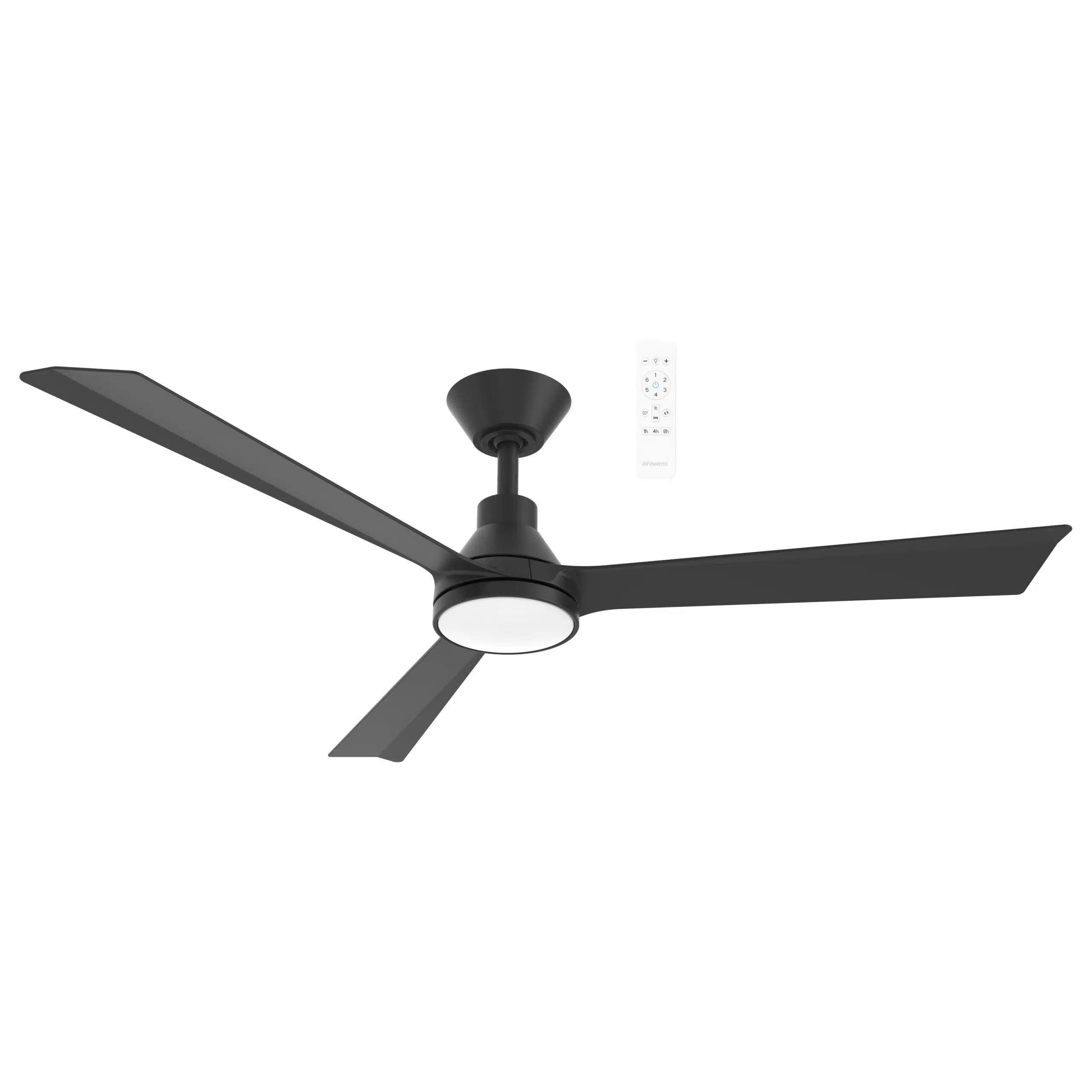 Riviera 52" Matt Black Smart DC Ceiling Fan with LED Light