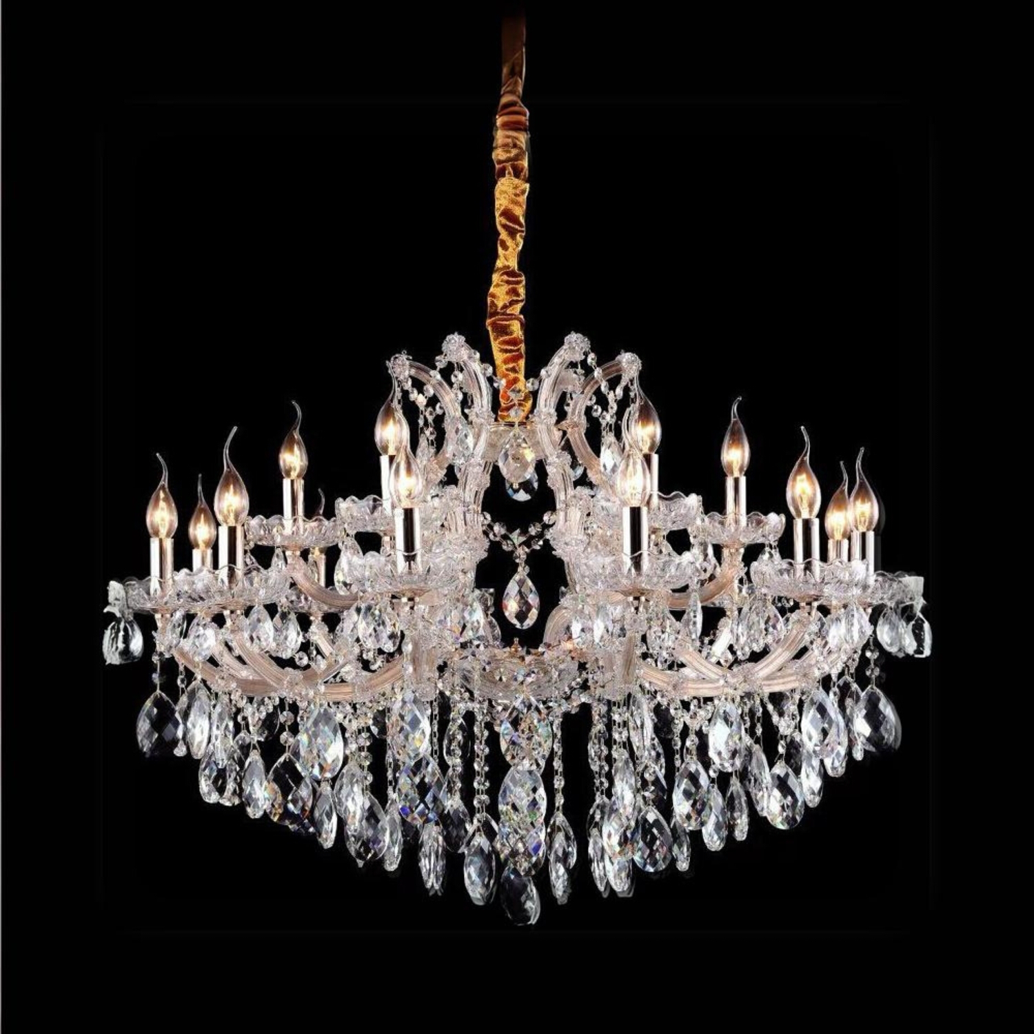 Adele 18 Light Golden Traditional Crystal Chandelier