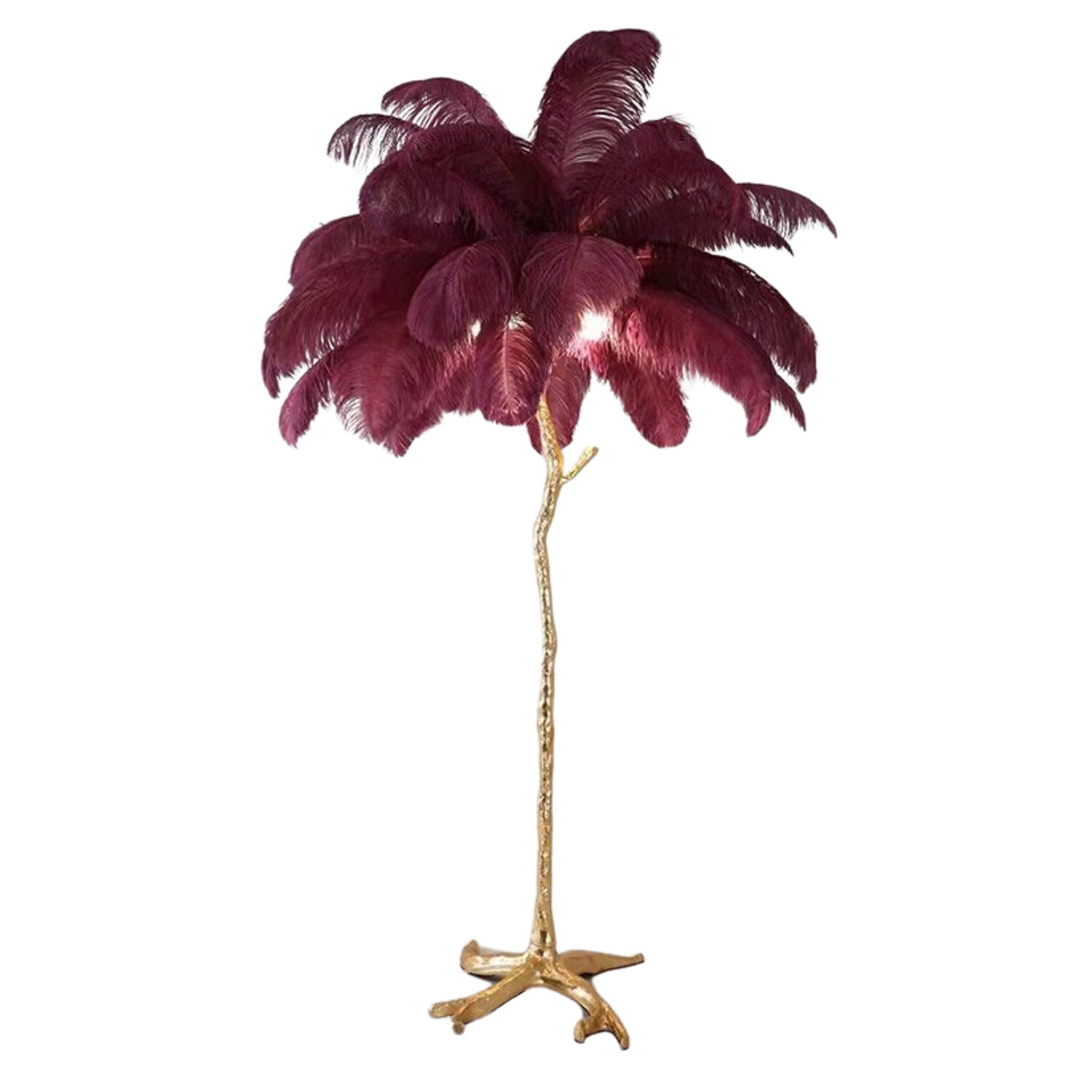 Feather Purple Poly Resin Tree Floor Lamp
