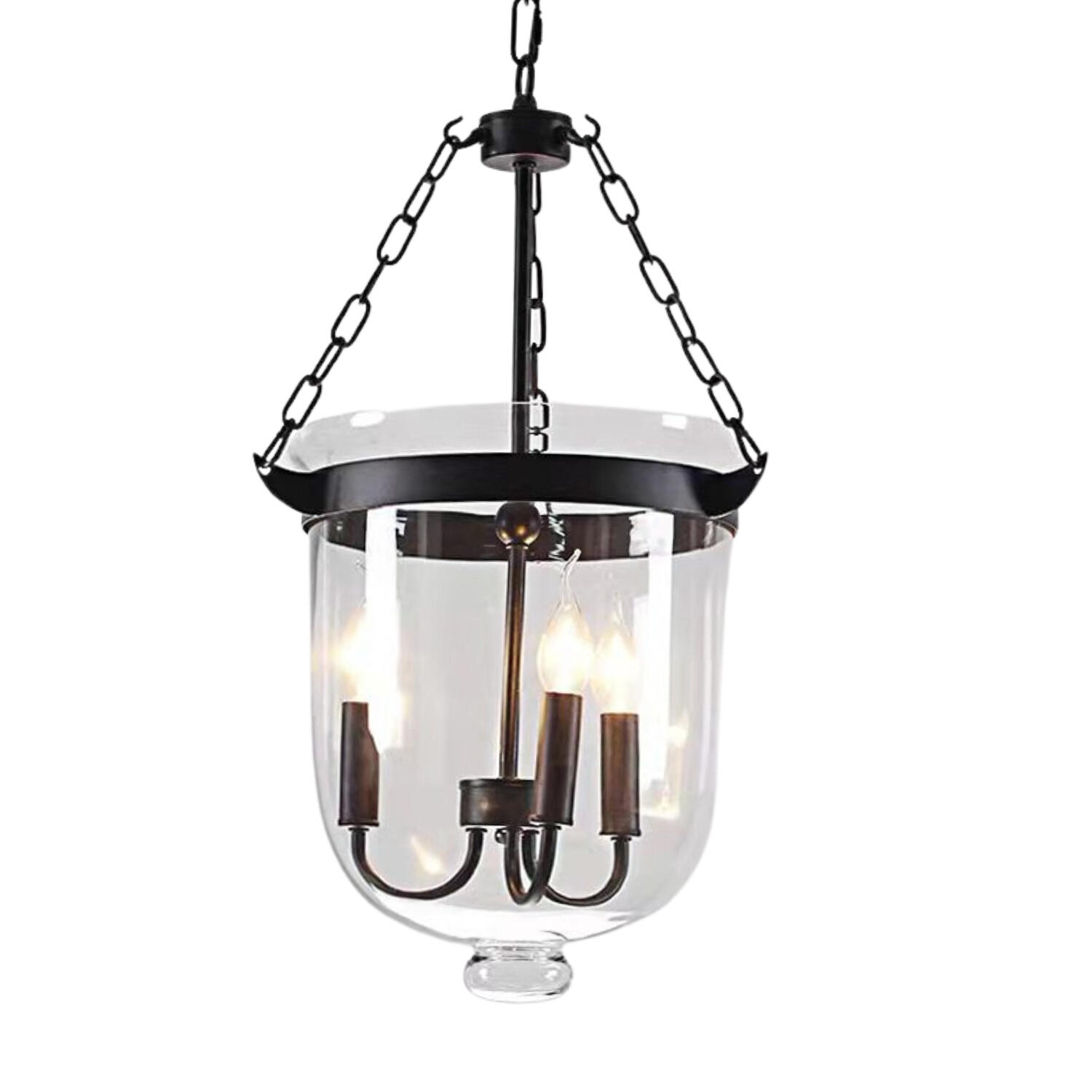 Hampton Float Black Clear Glass Pendant Light