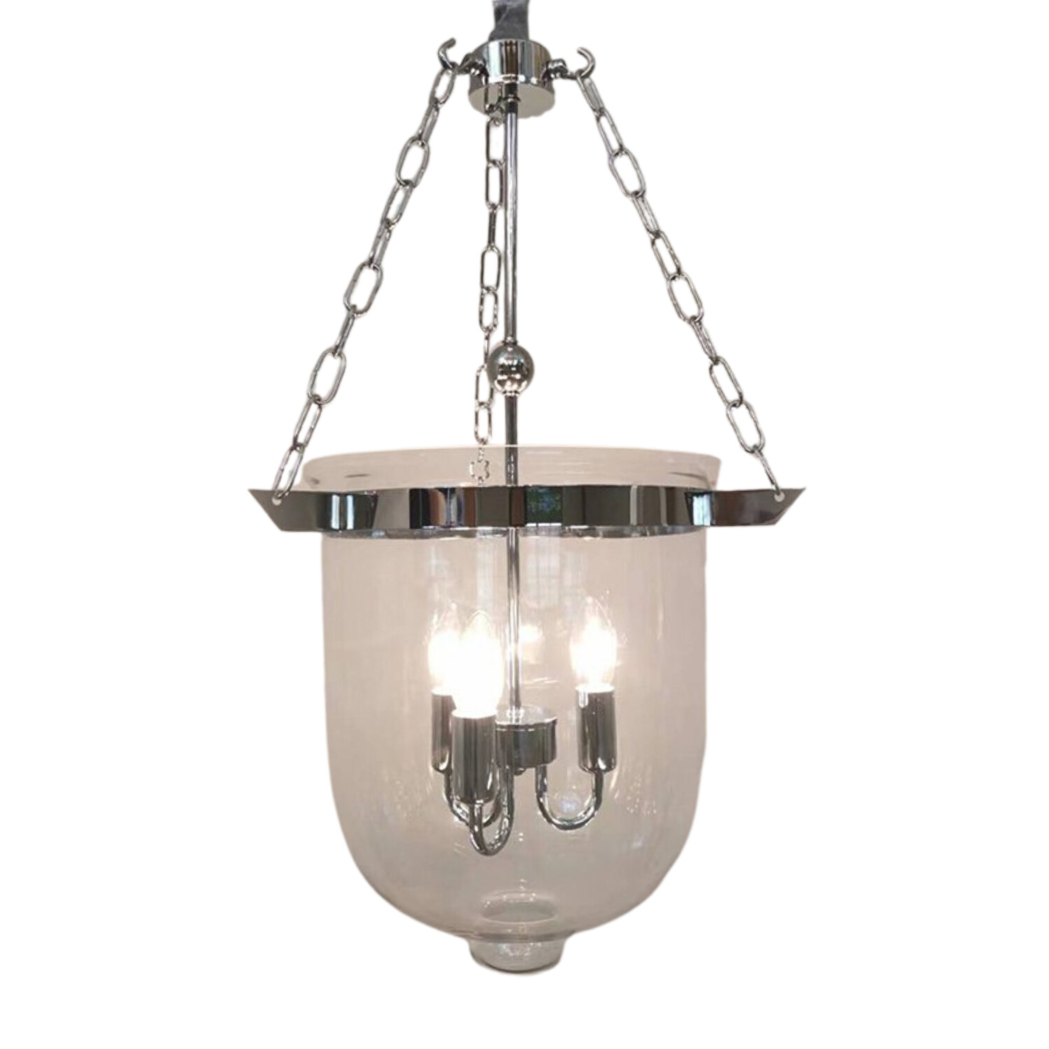 Hampton Float Chrome Clear Glass Pendant Light