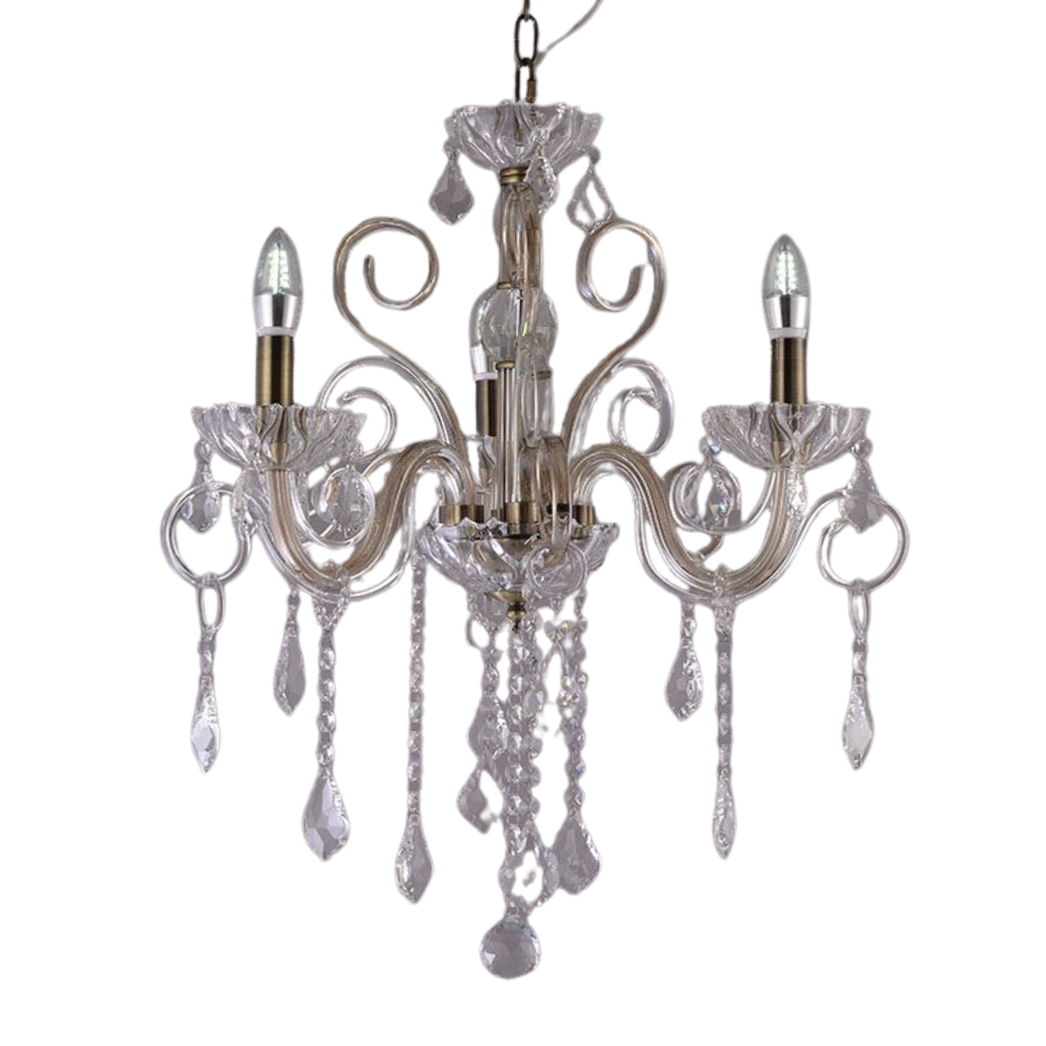 Meghan 3 Light Antique Brass Signature Chandelier