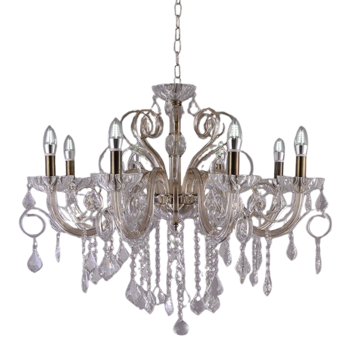 Meghan 8 Light Antique Brass Signature Chandelier