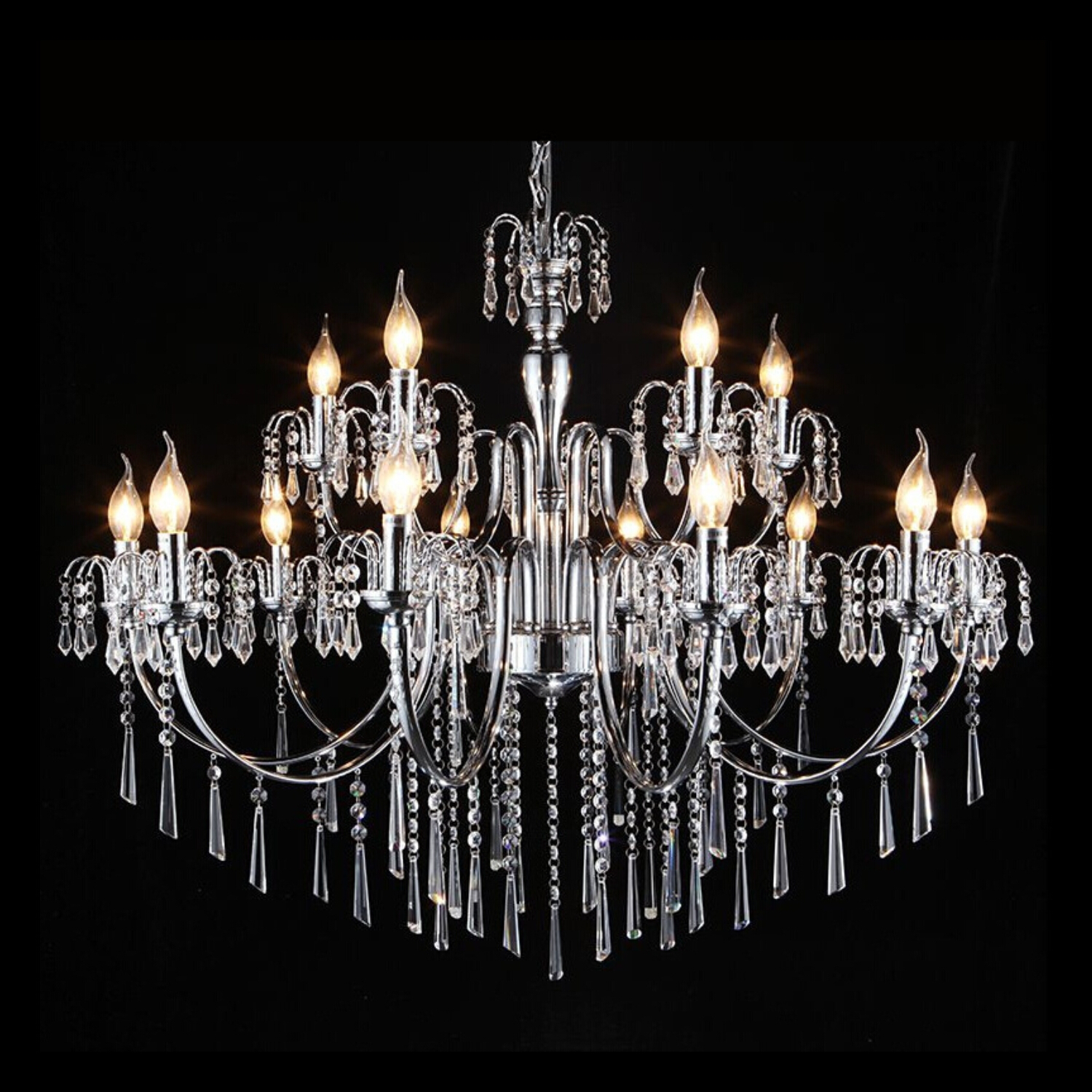 New Orleans 15 Light Chrome Crystal Chandelier