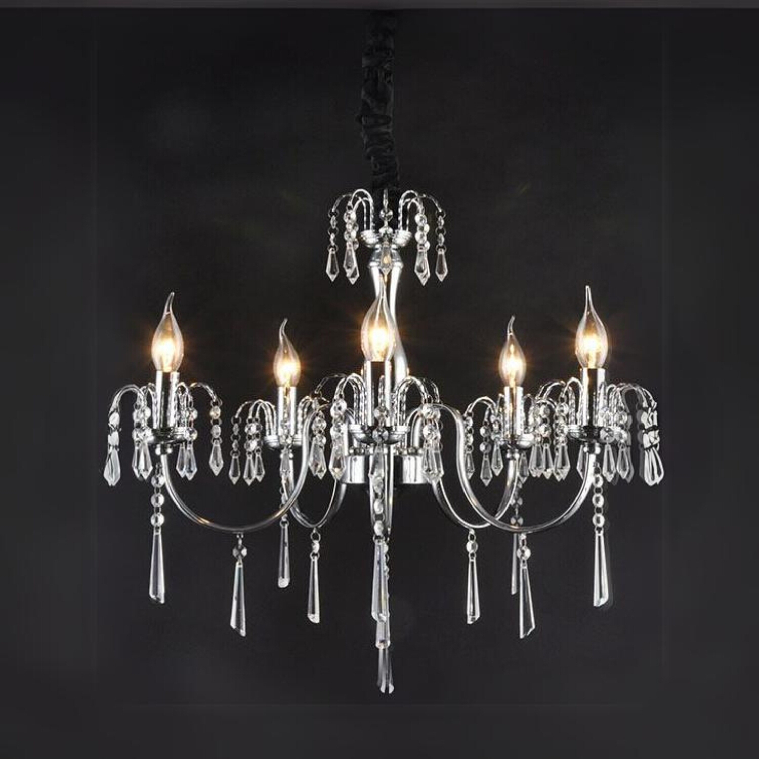New Orleans 5 Light Chrome Crystal Chandelier