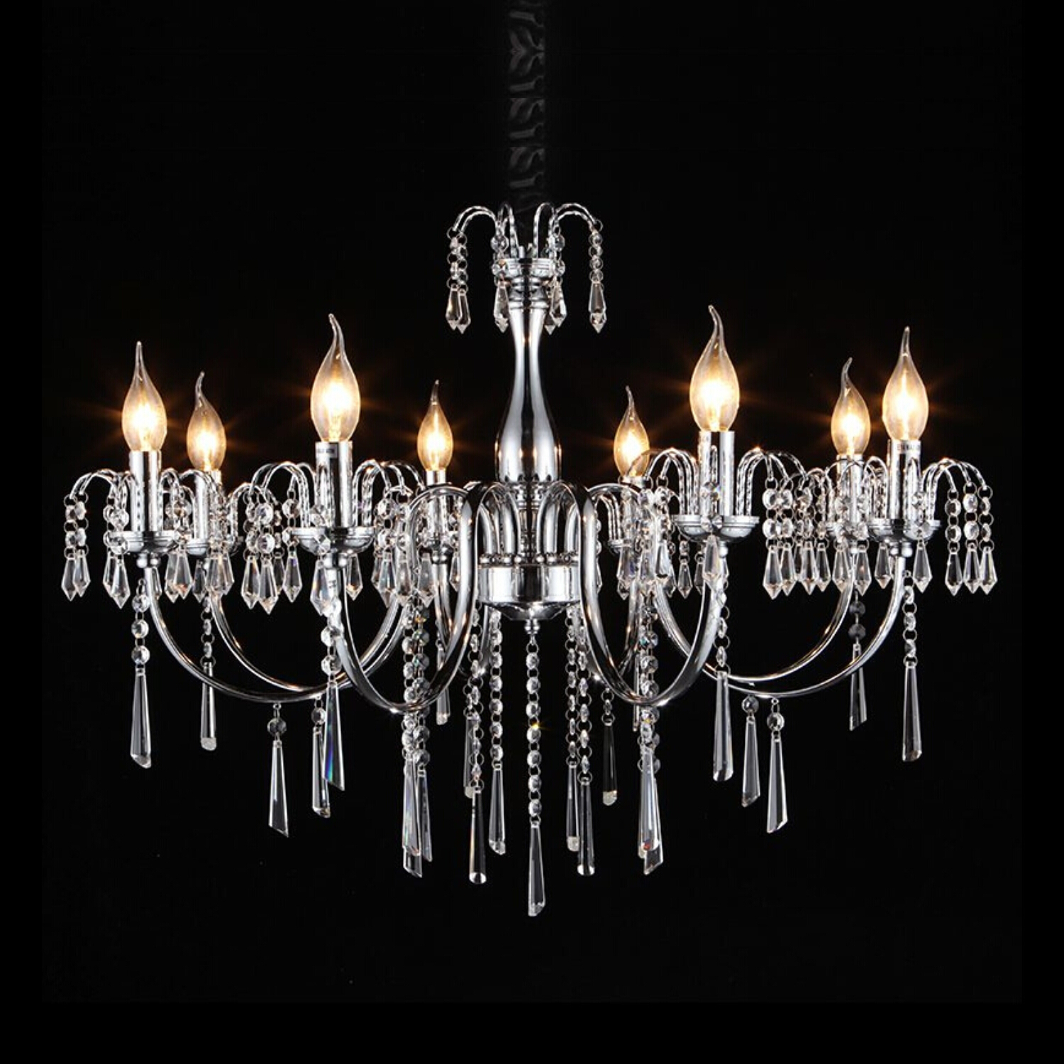 New Orleans 8 Light Chrome Crystal Chandelier