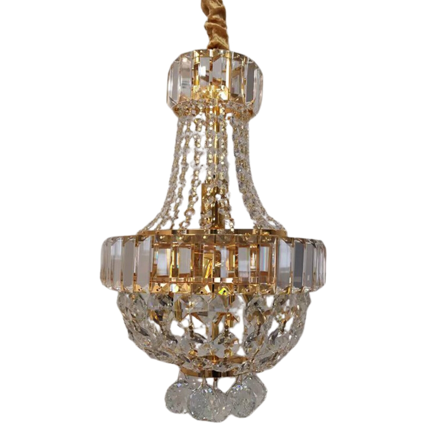 Prague 5 Light Golden Crystal Empire Chandelier
