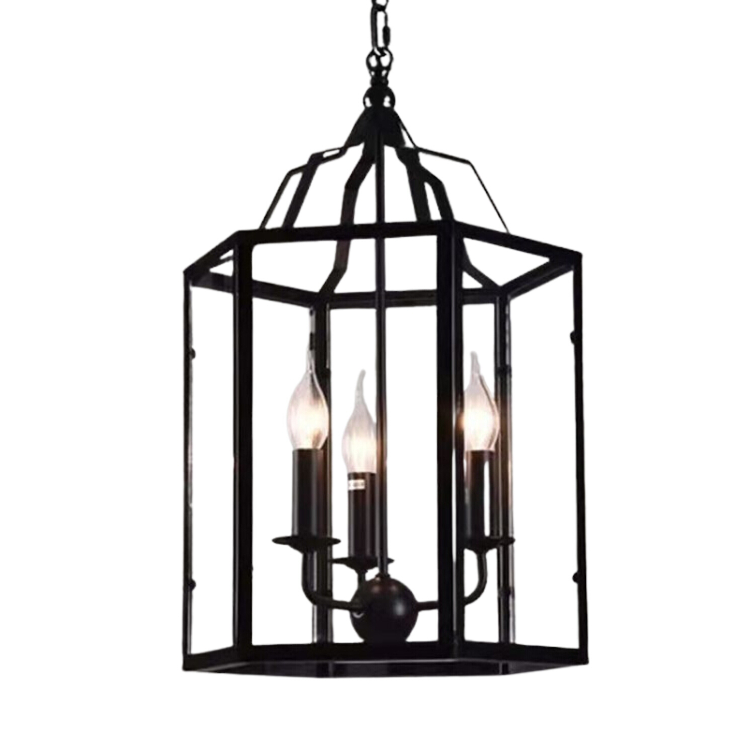 Rohan Matt Black Glass Lantern Pendant