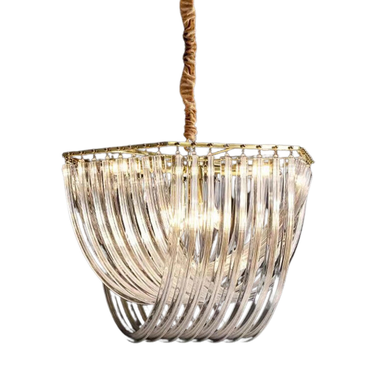 Aberdeen Clear Glass Drape LED Chandelier