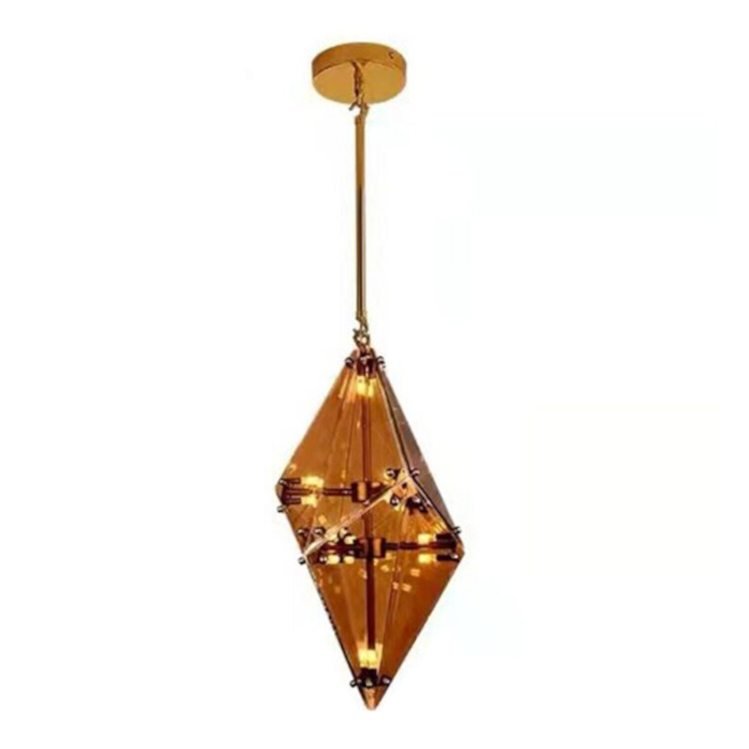 Diamond Amber Vertical Star LED Pendant Light