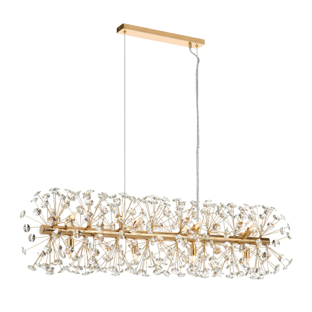 Lerida 12 Light Golden Sputnik Bar Chandelier