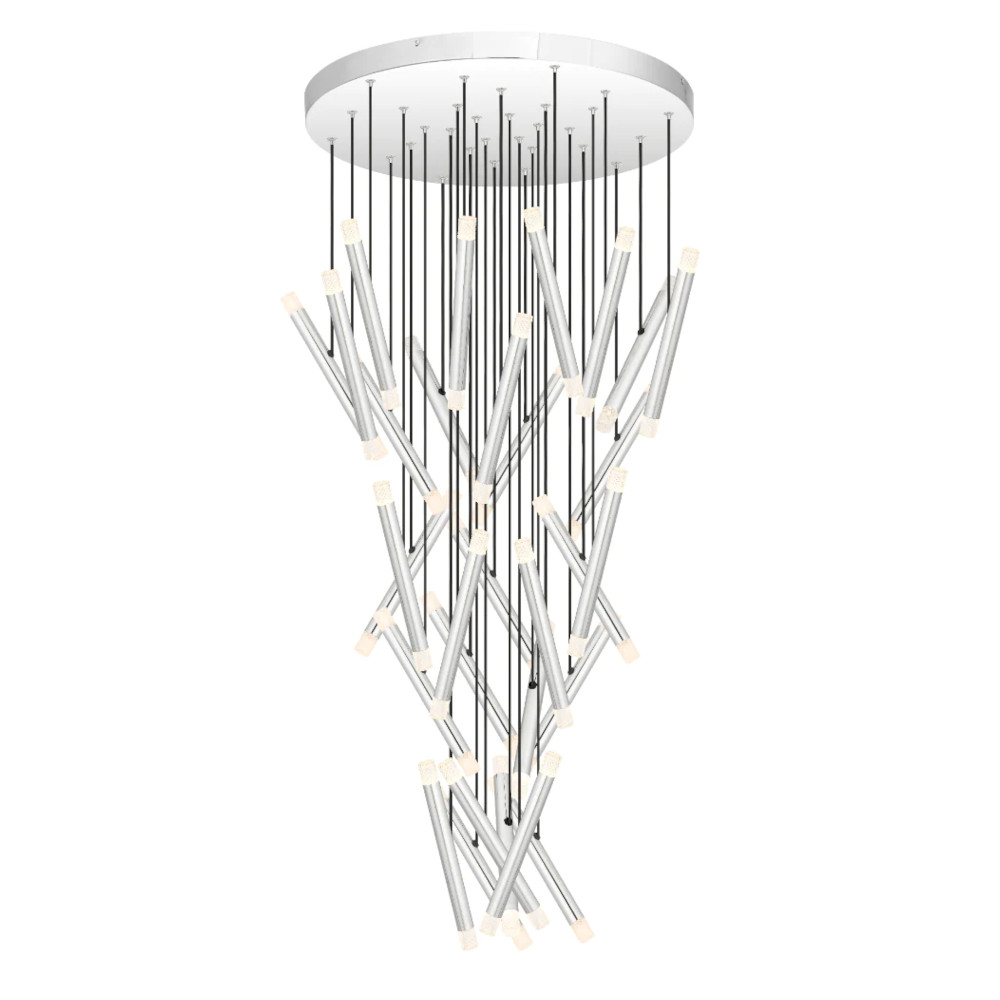 Masan Contemporary Chrome LED Cluster Pendant