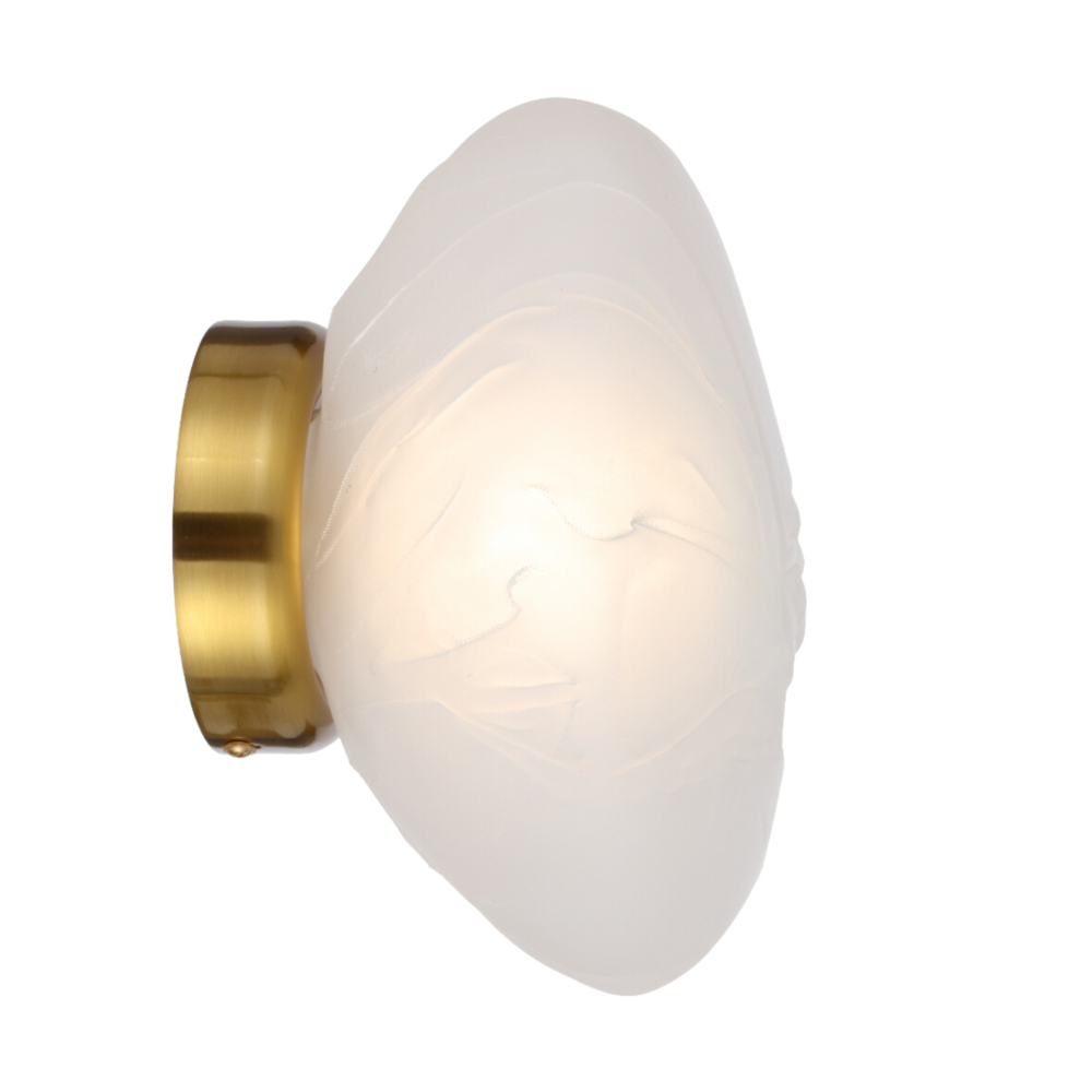 Zaria Antique Gold Frosted Glass Wall Light