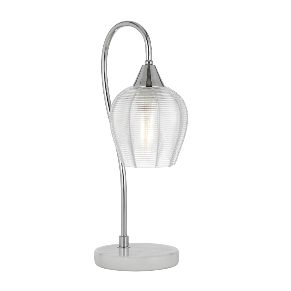 Aurora White Chrome Tulip Table Lamp