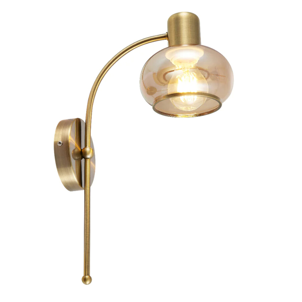 Monrovia Antique Brass Glass Wall Light