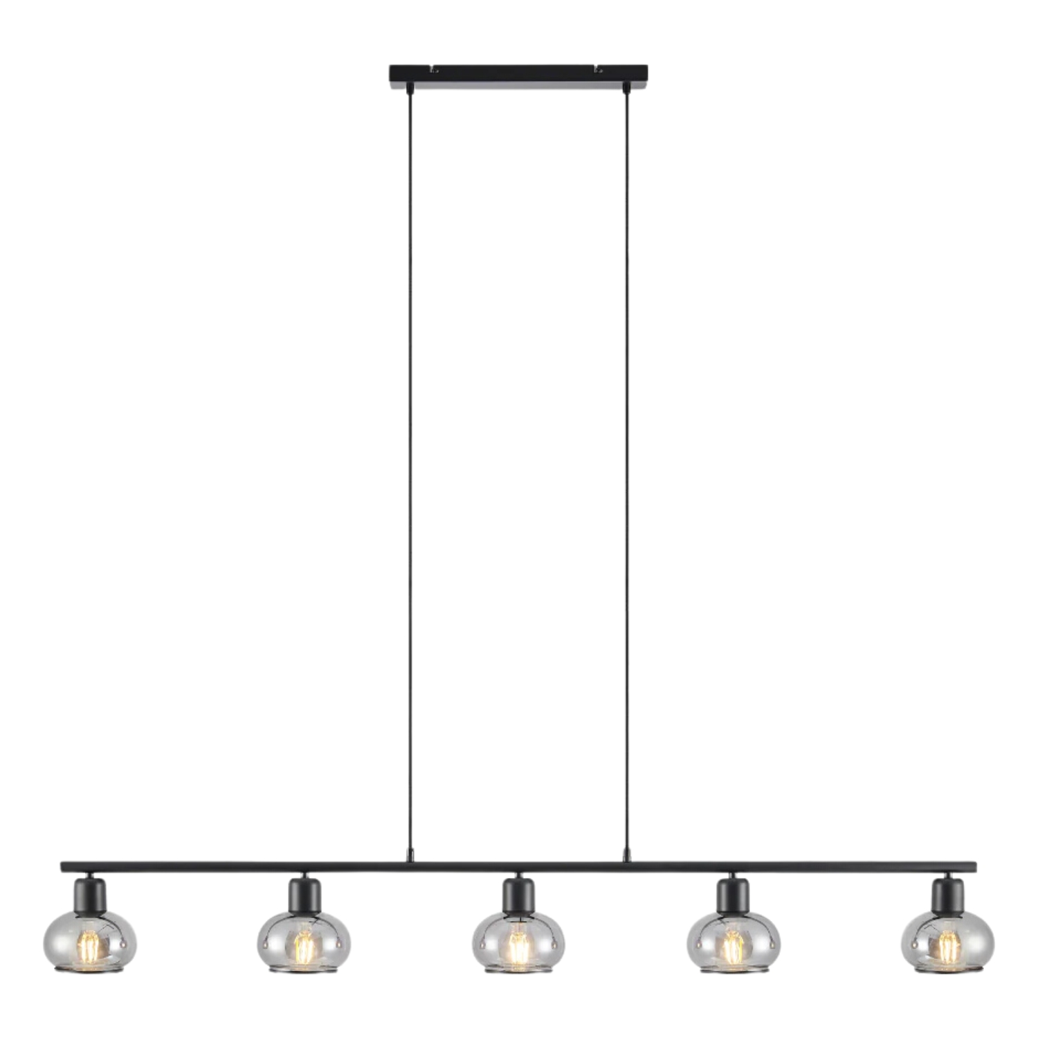 Monrovia Matt Black Glass Pentalight Bar Pendant