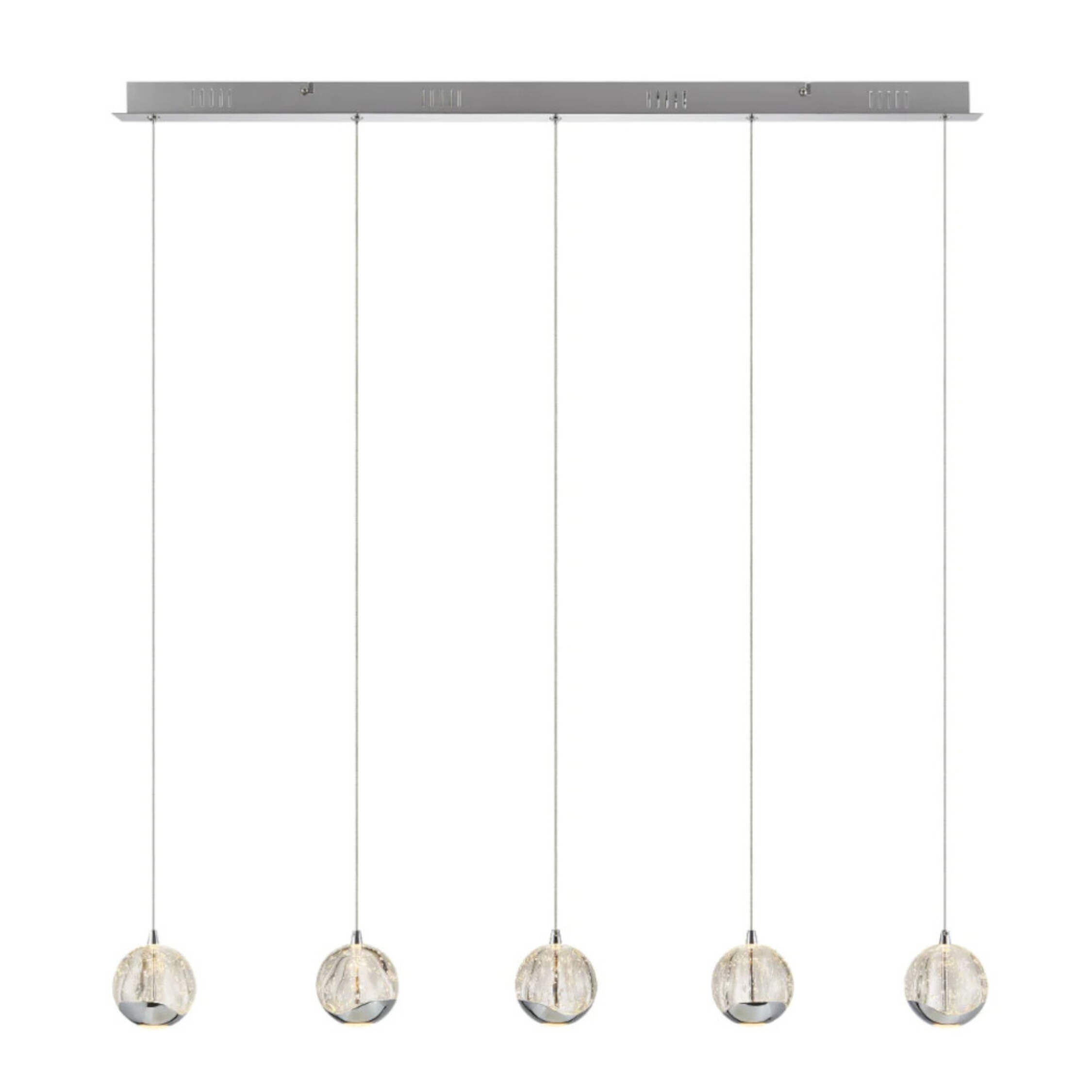 Sparks Chrome Quintuple Lights Bar Pendant