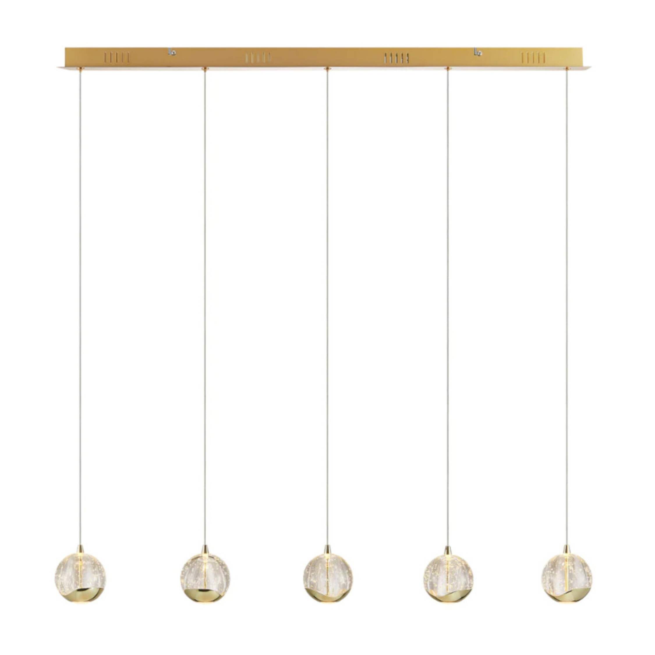 Sparks Gold Quintuple Lights Bar Pendant