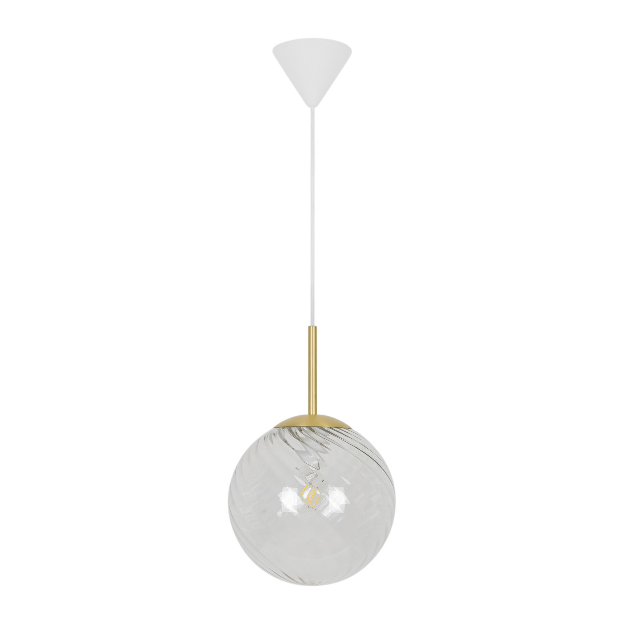 Chisell Swirled Glass Brass Pendant Light