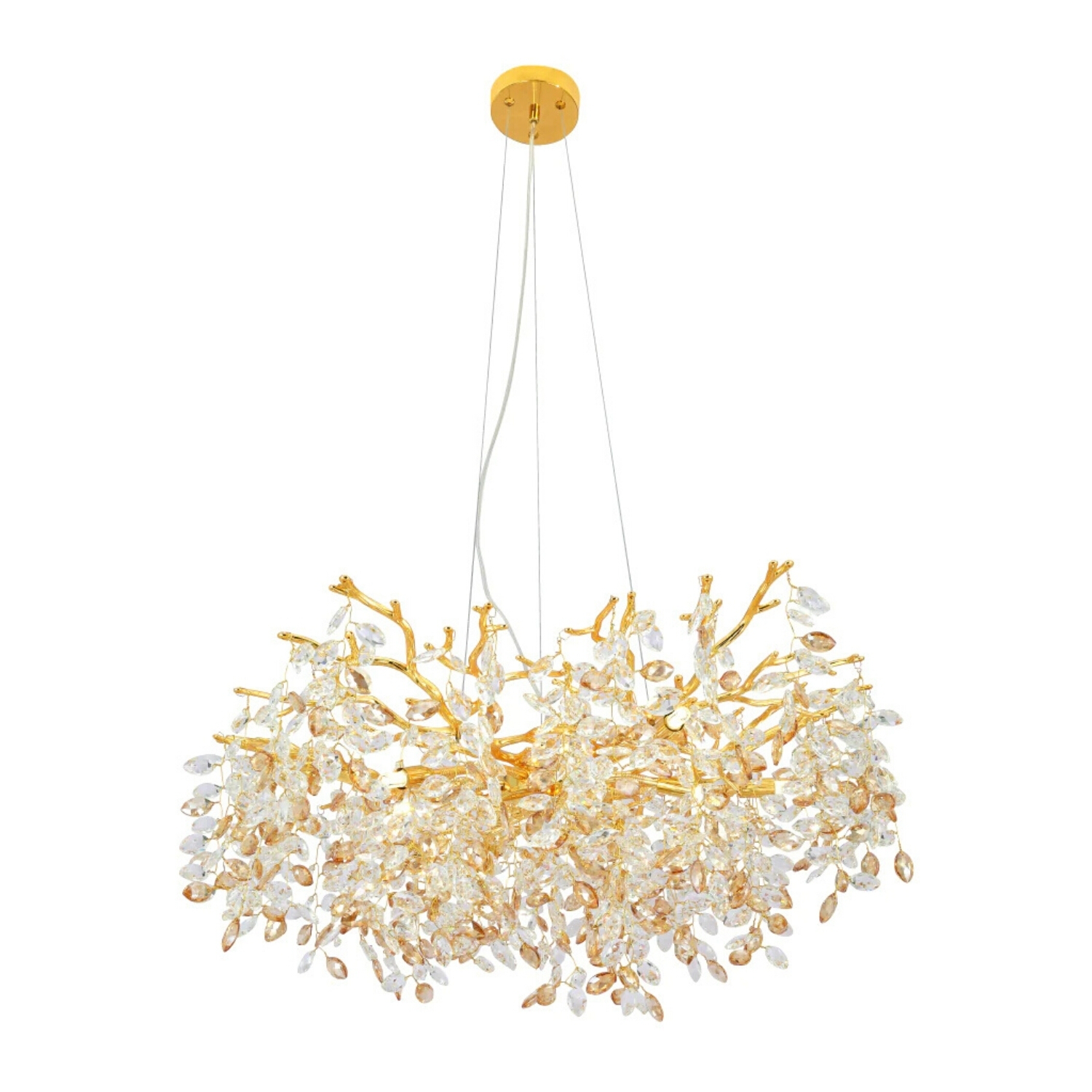 Merida Golden Crystal Statement Pendant Light