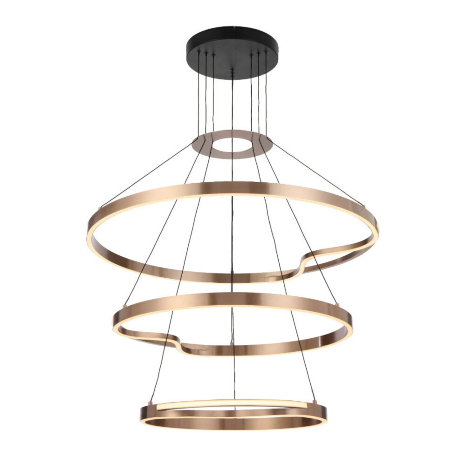 Ocala Coffee Gold Trio Rings LED Pendant Light