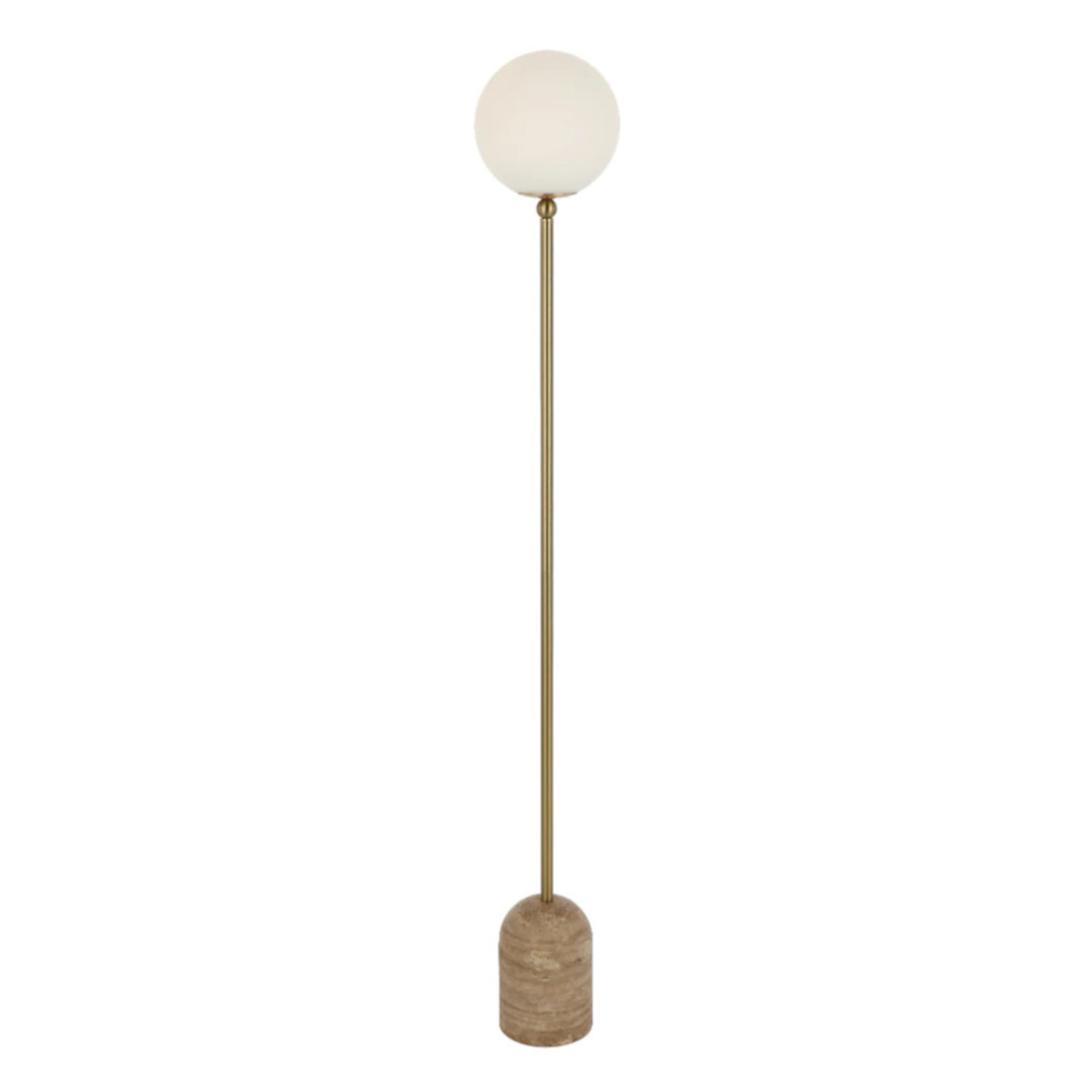 Gina Opal Glass Beige Travertine Floor Lamp