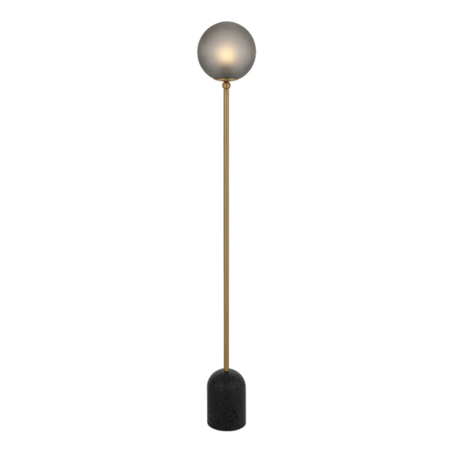 Gina Smoked Glass Black Travertine Floor Lamp