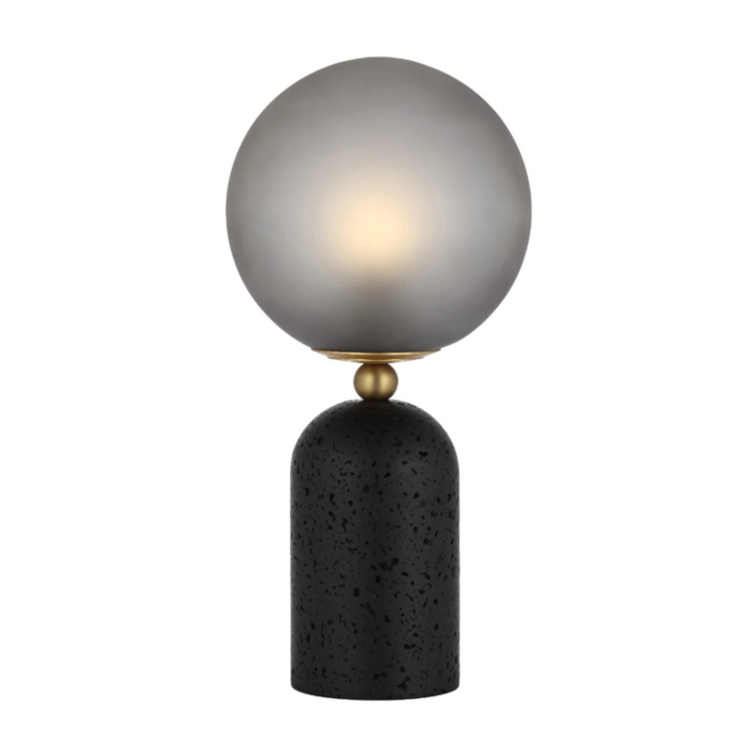 Gina Smoked Glass Black Travertine Table Lamp