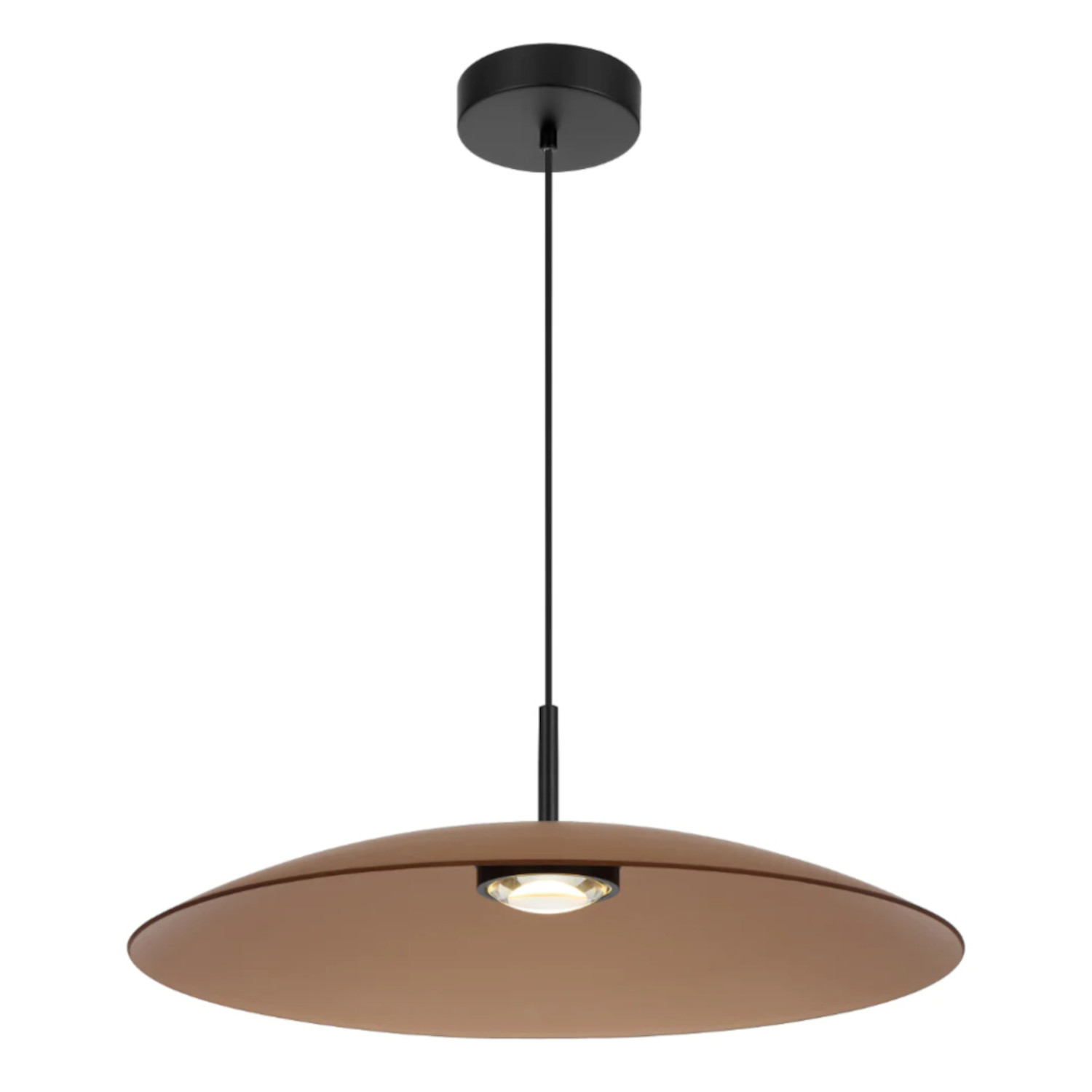 Orilla Wide Brown Glass Dome Pendant Light
