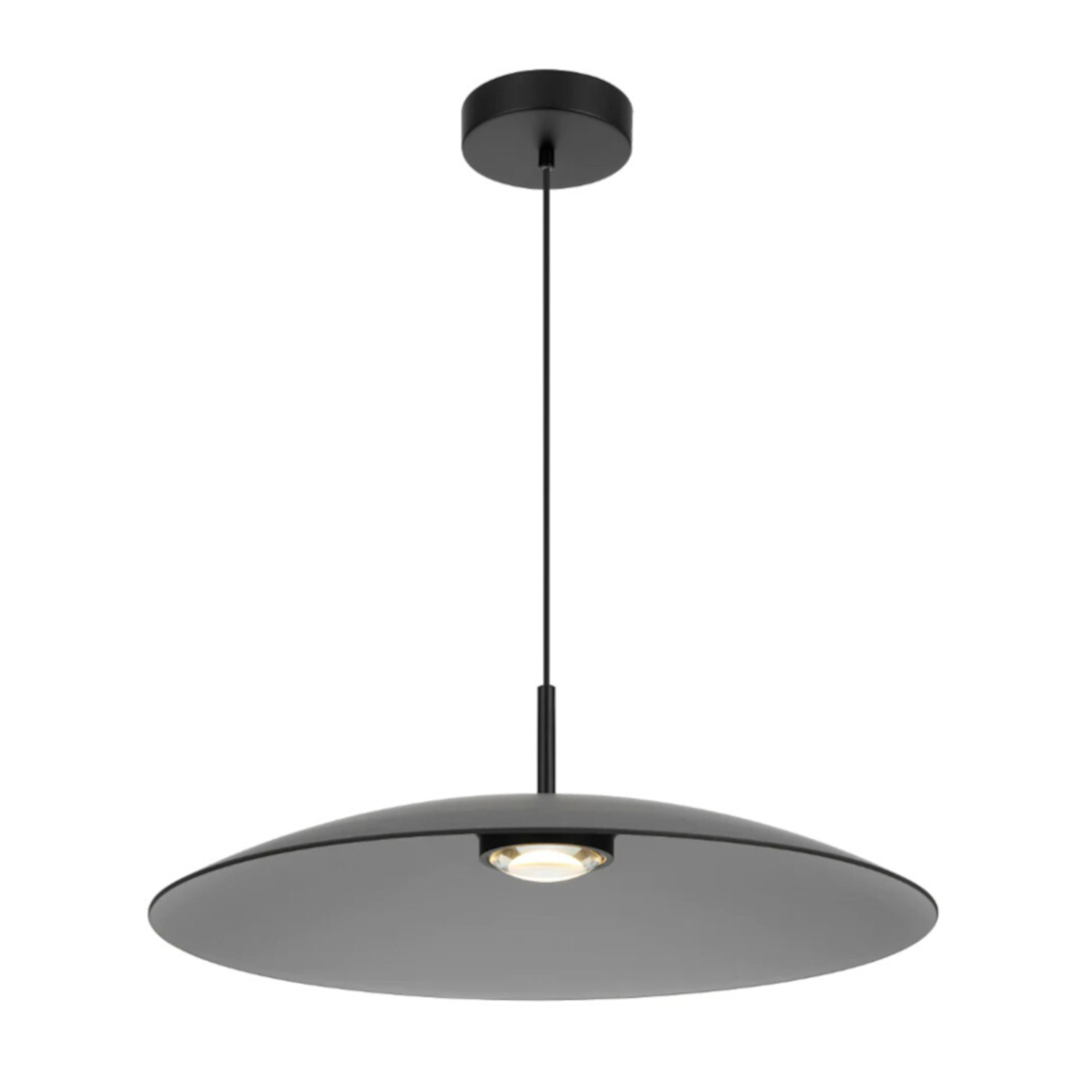 Orilla Wide Smoked Glass Dome Pendant Light