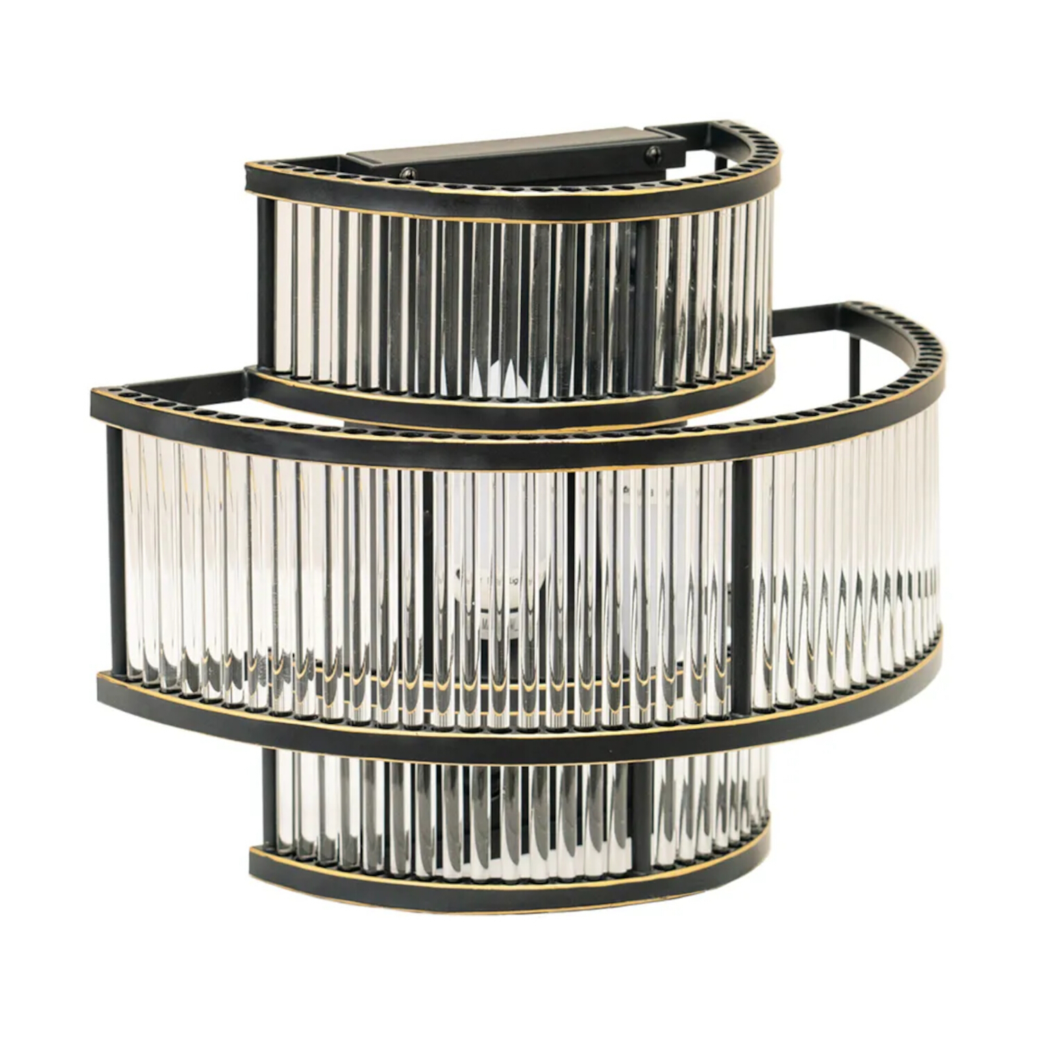 Frontera Black Fluted Glass Tiered Wall Light