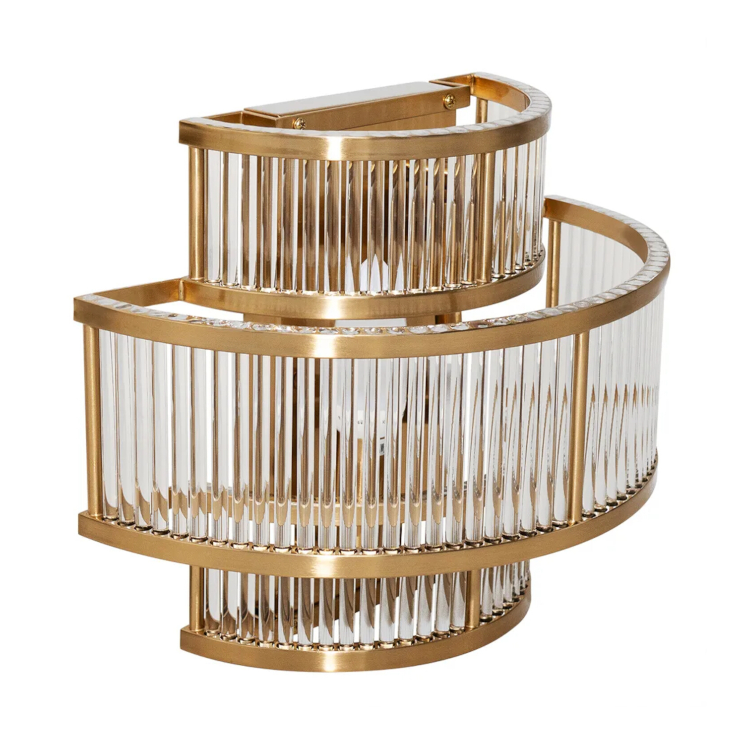 Frontera Brass Fluted Glass Tiered Wall Light