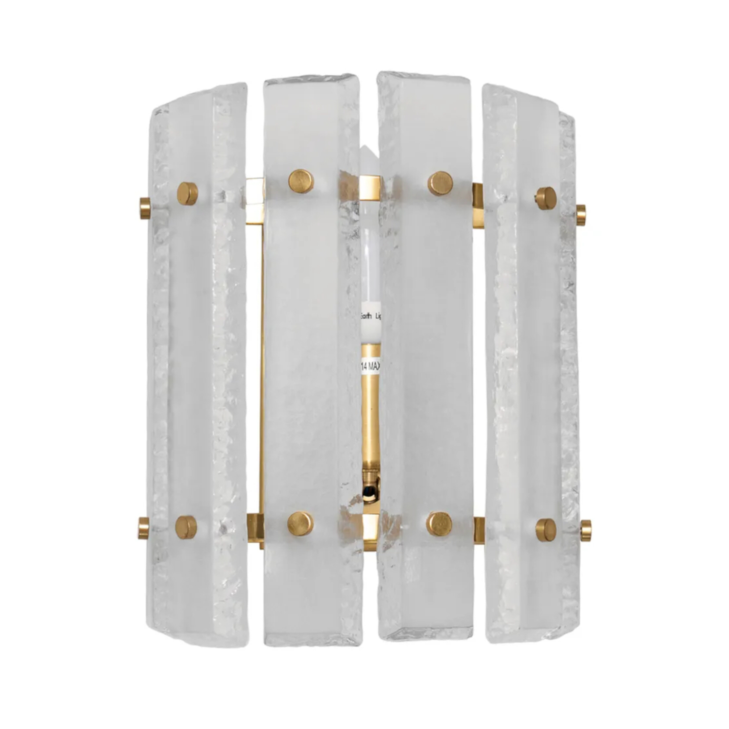 Luxor Brass Textured Frosted Glass Wall Light