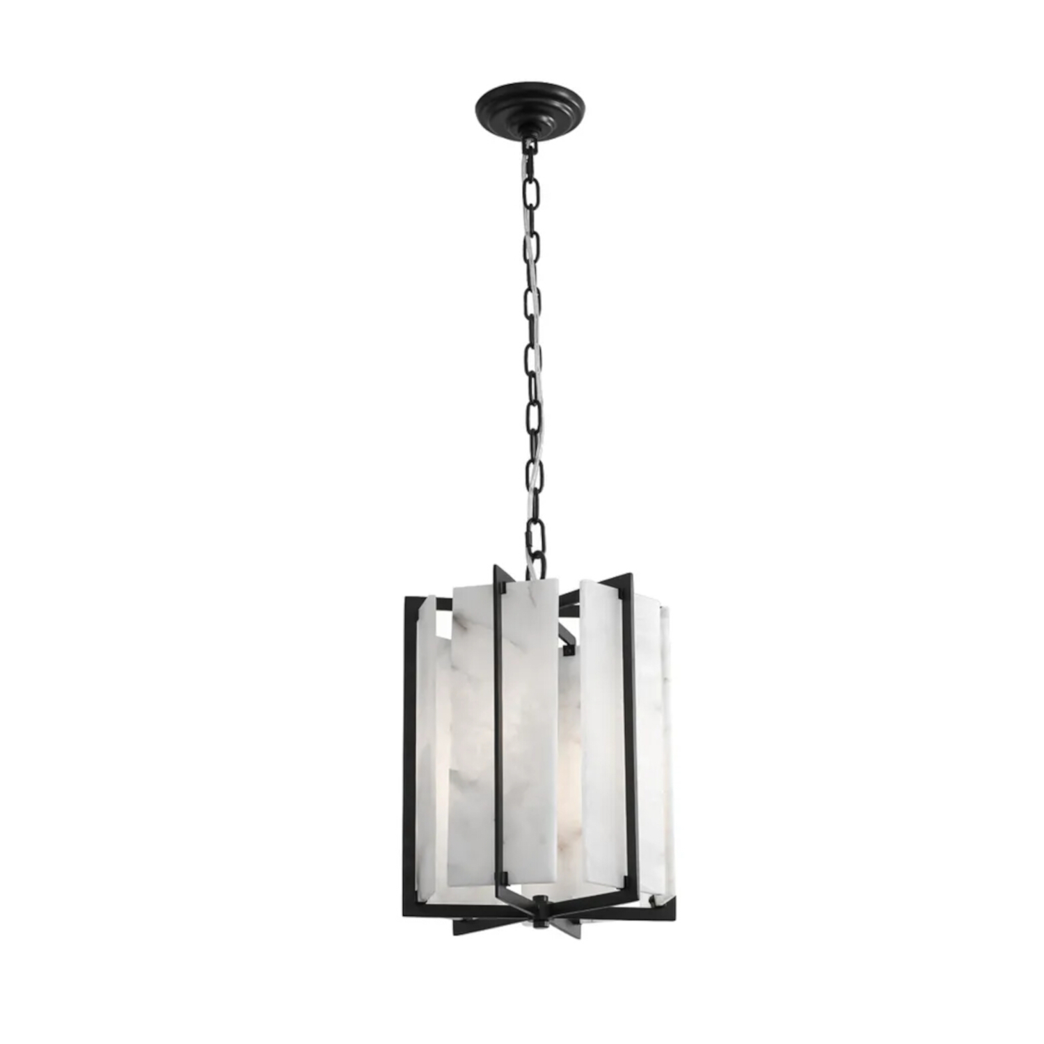 Penza Black Geometric Alabaster Pendant Light