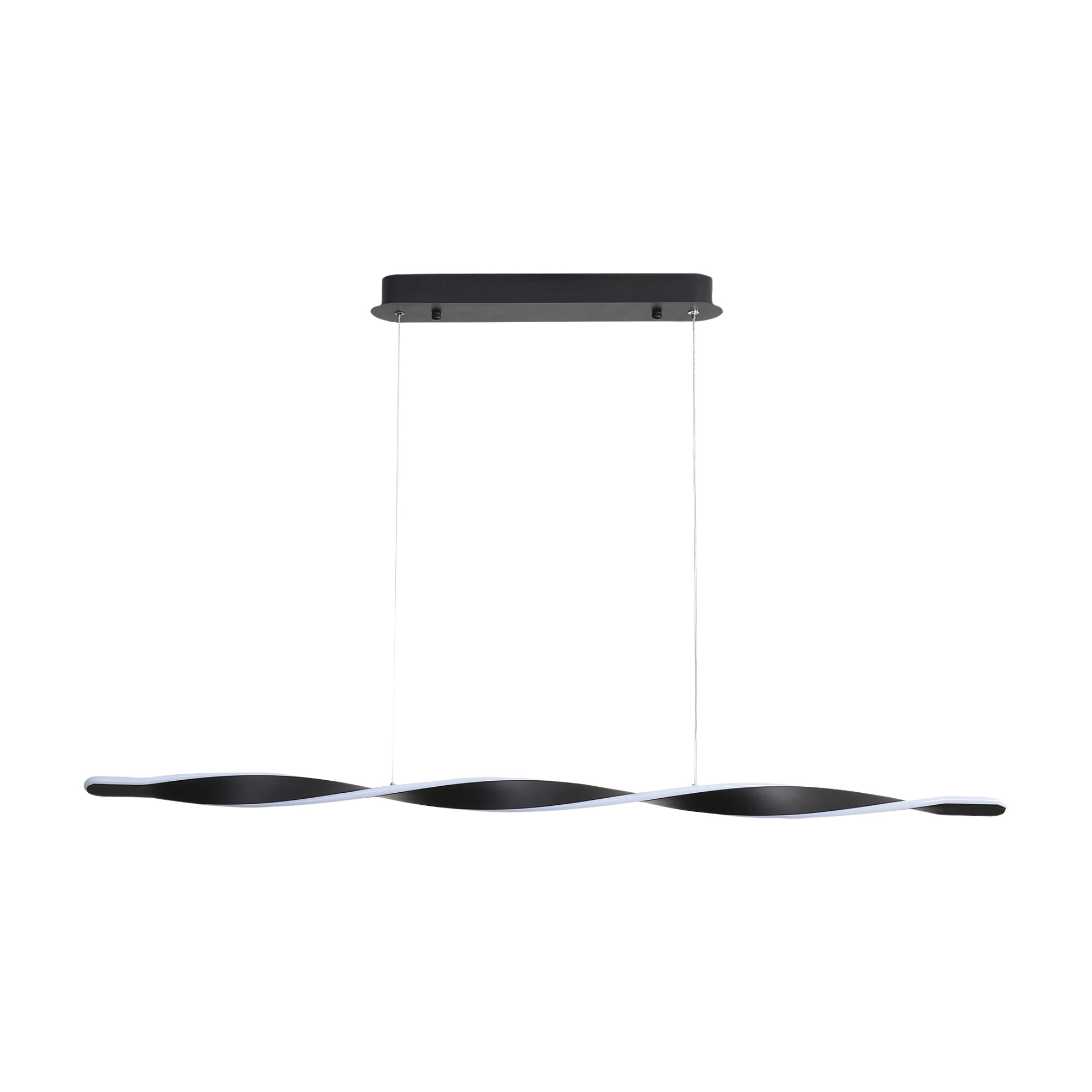 Axia Twisted Black Linear LED Pendant