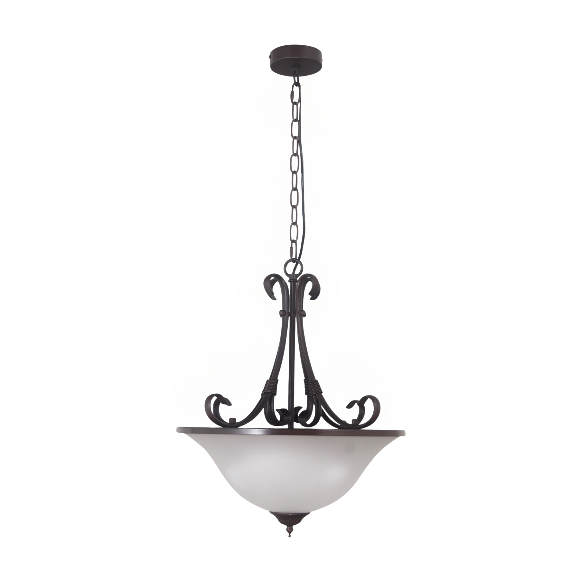 Ganymede Frosted Glass Bronze Pendant Light