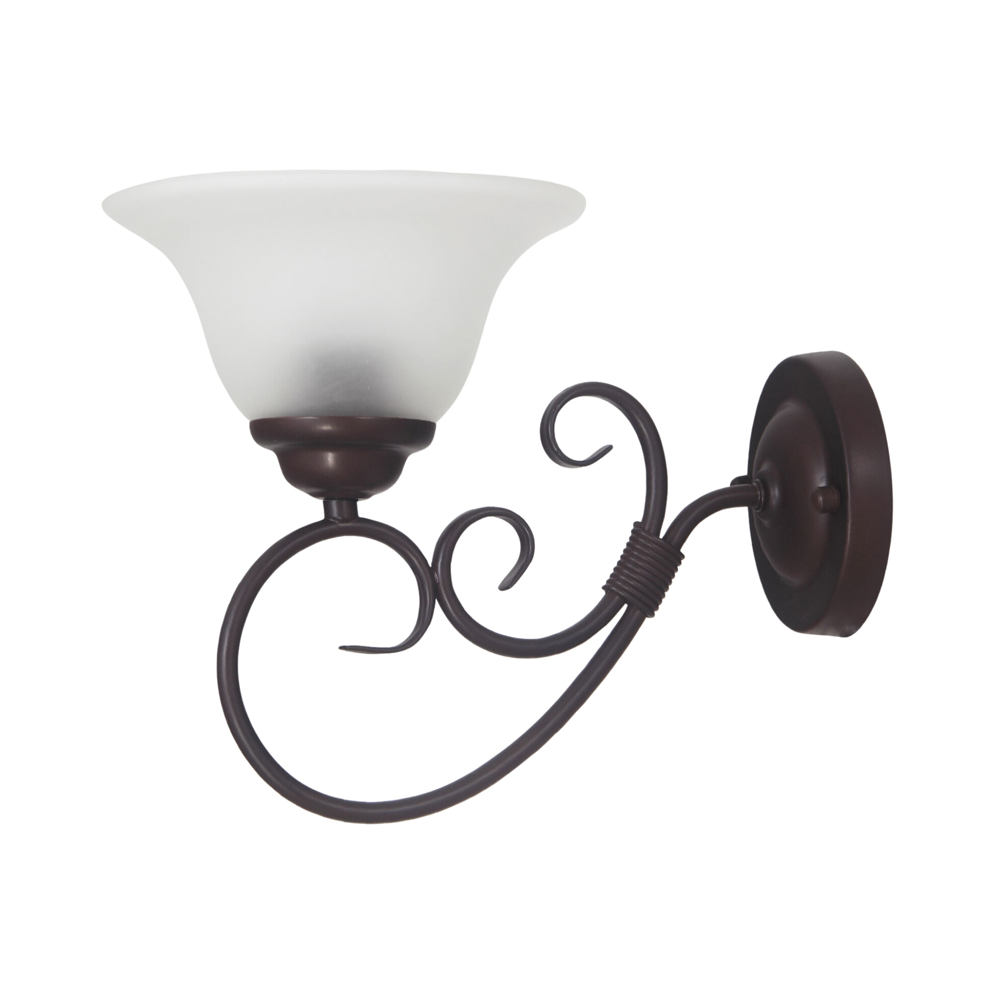 Ganymede Frosted Glass Bronze Up Wall Light
