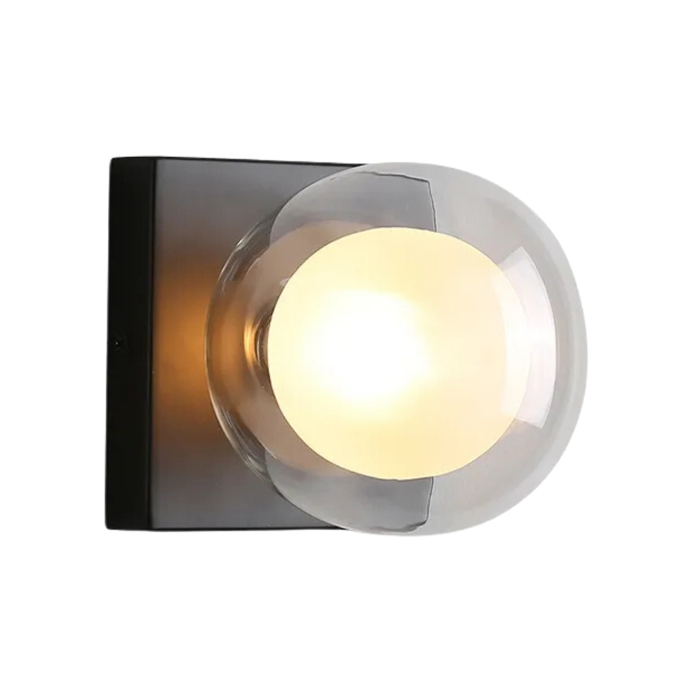 Harrison Black Double Glass Solo Wall Light