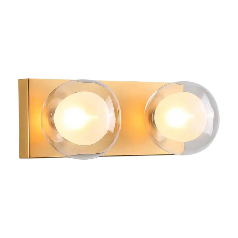 Harrison Gold Double Glass Twin Wall Light