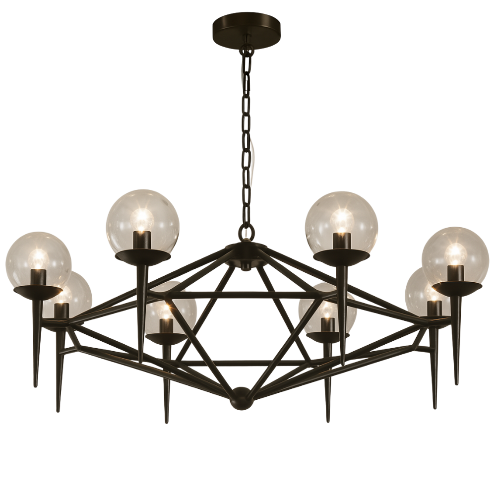Roman 8 Light Black Chandelier