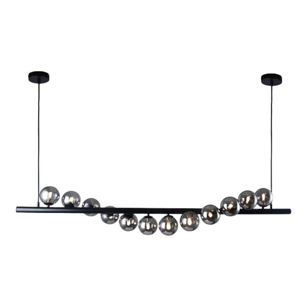Manhattan 12 Orb Lights Black Bar Pendant