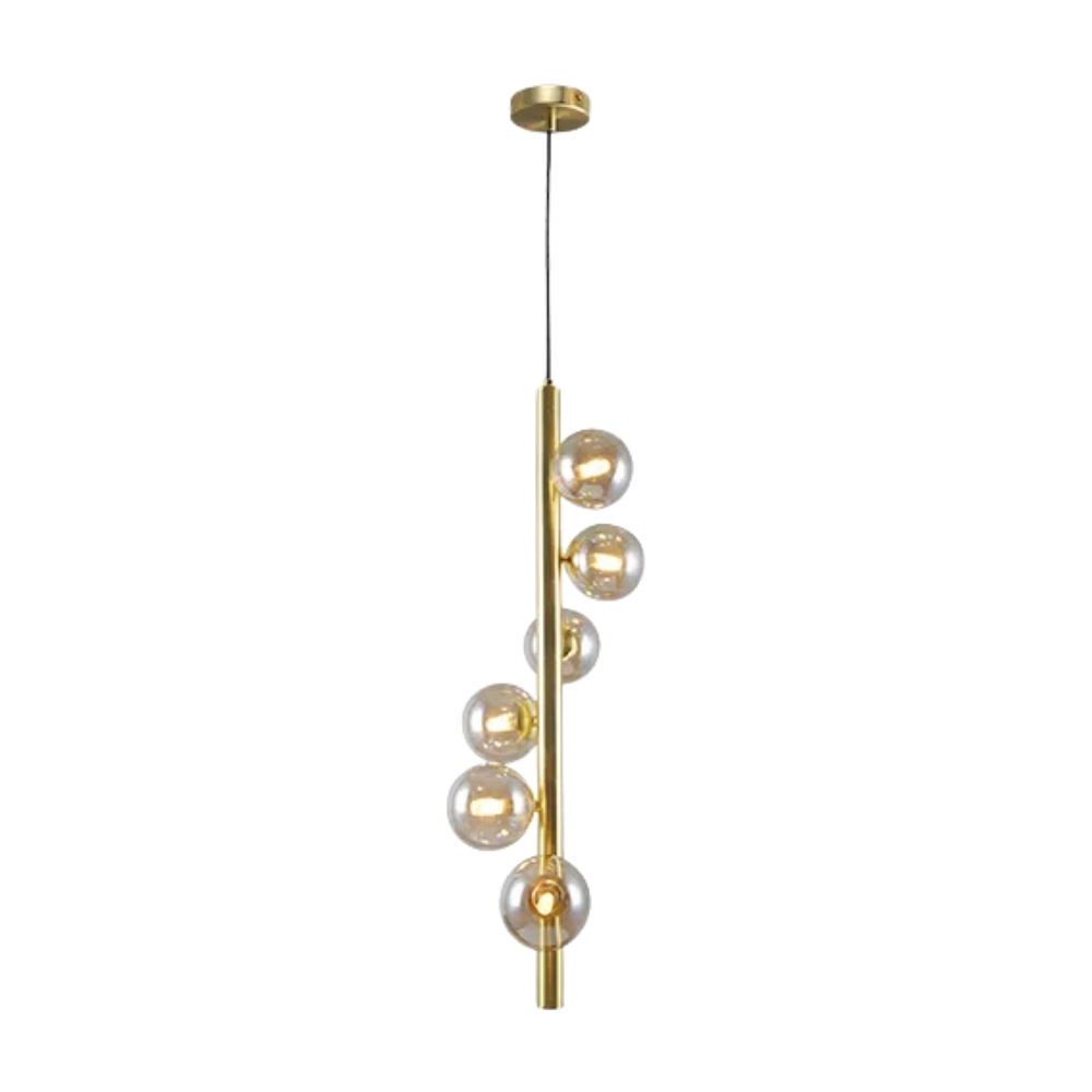 Manhattan 6 Orb Lights Gold Drop Pendant