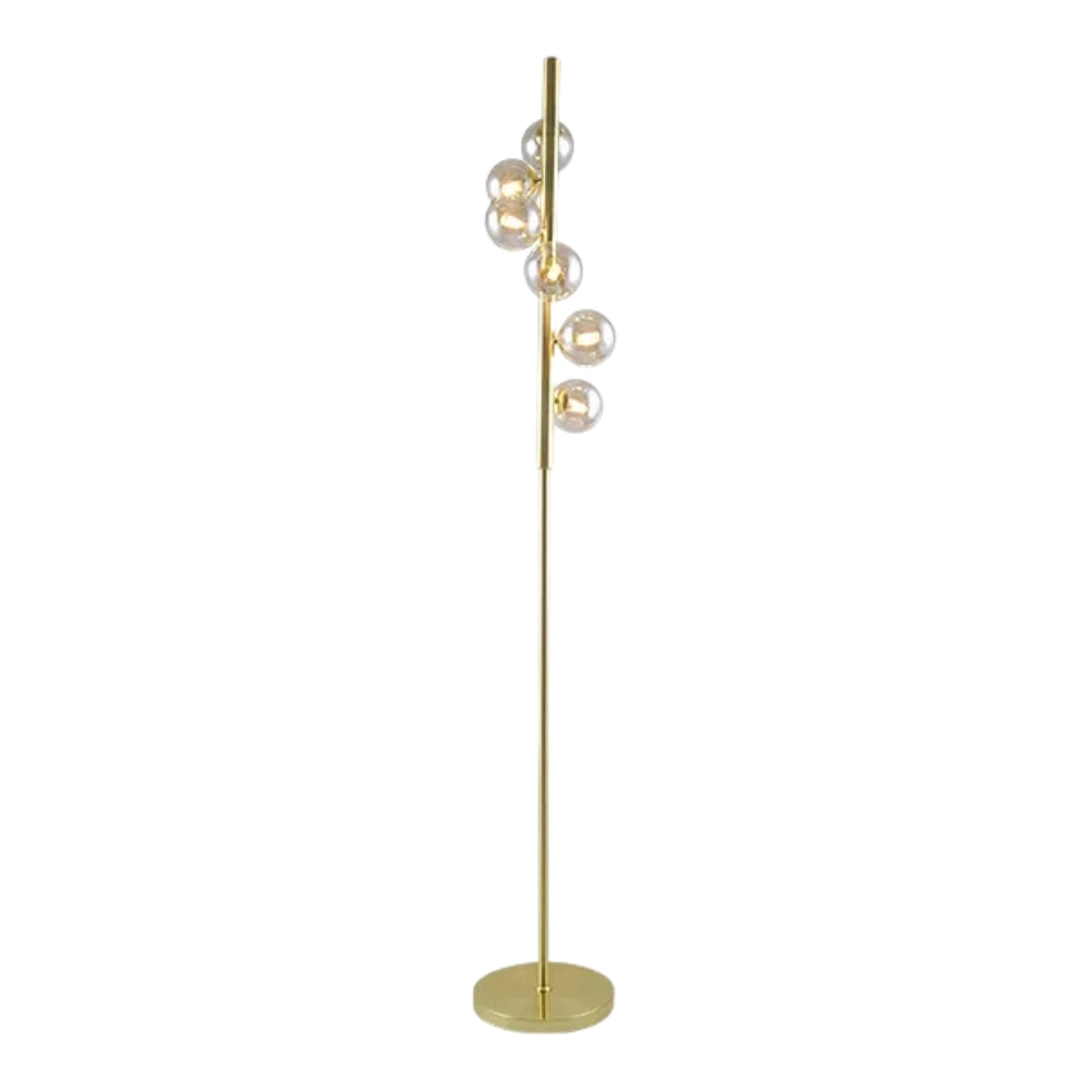 Manhattan 6 Orb Lights Gold Floor Lamp
