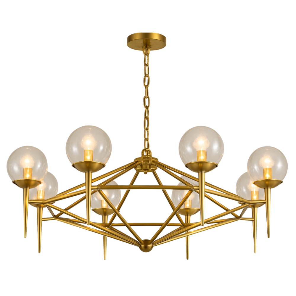 Roman 8 Light Gold Chandelier