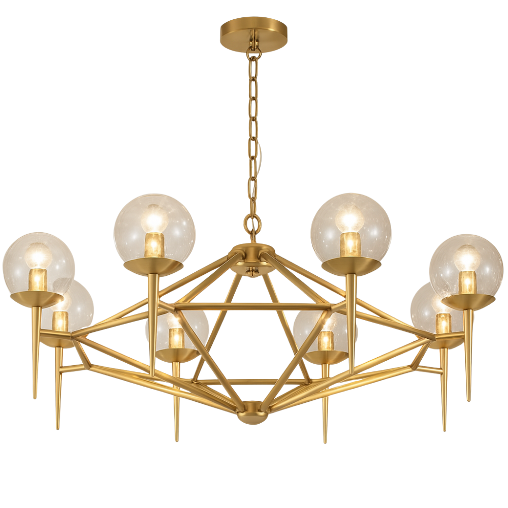 Roman 8 Light Gold Chandelier