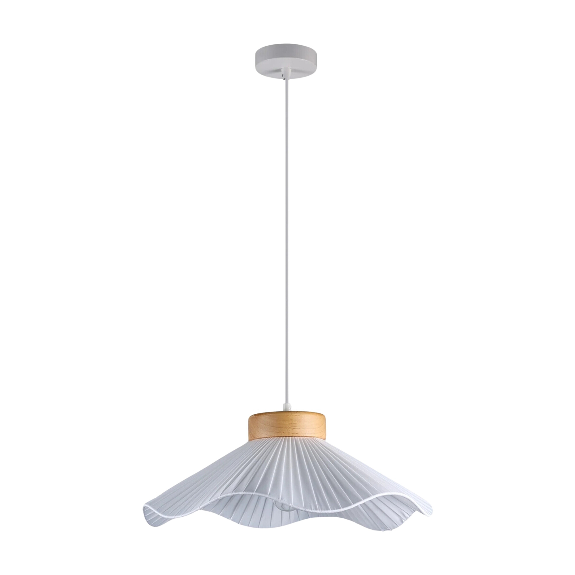 Seraphine White Fabric Wave Pendant Light