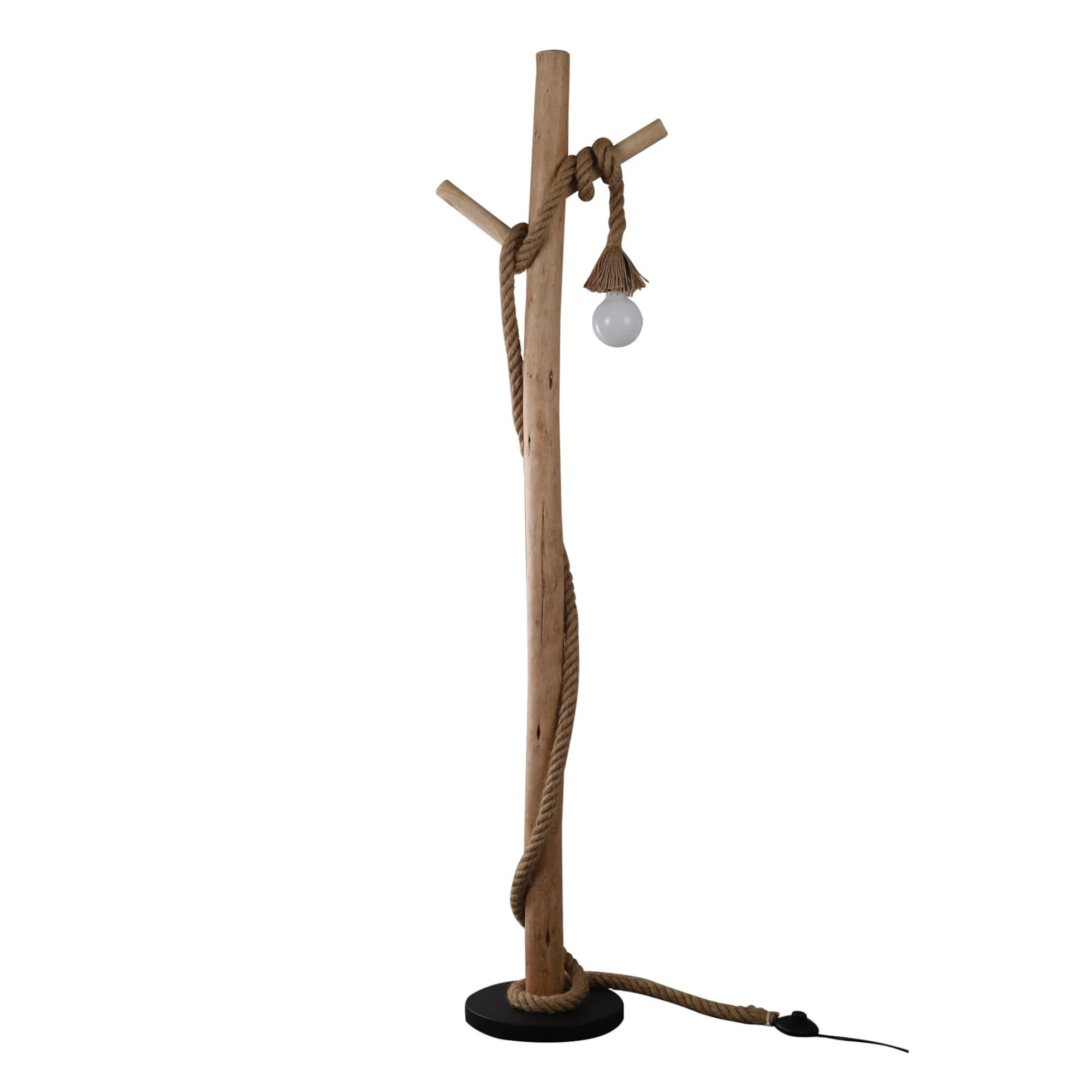 Lea Rustic Timber Floor Lamp