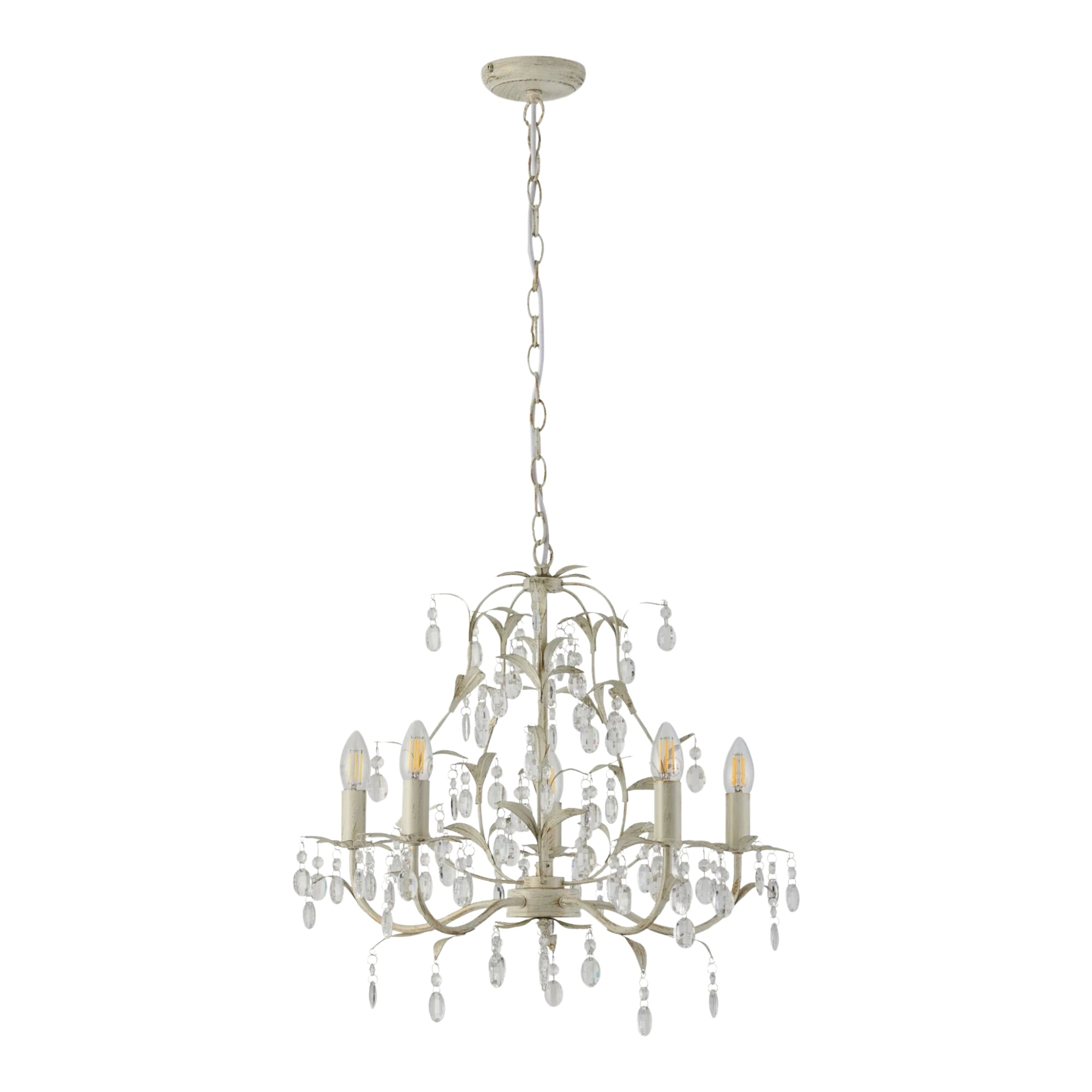 Stella Ivory Quintuple Lights Candle Chandelier