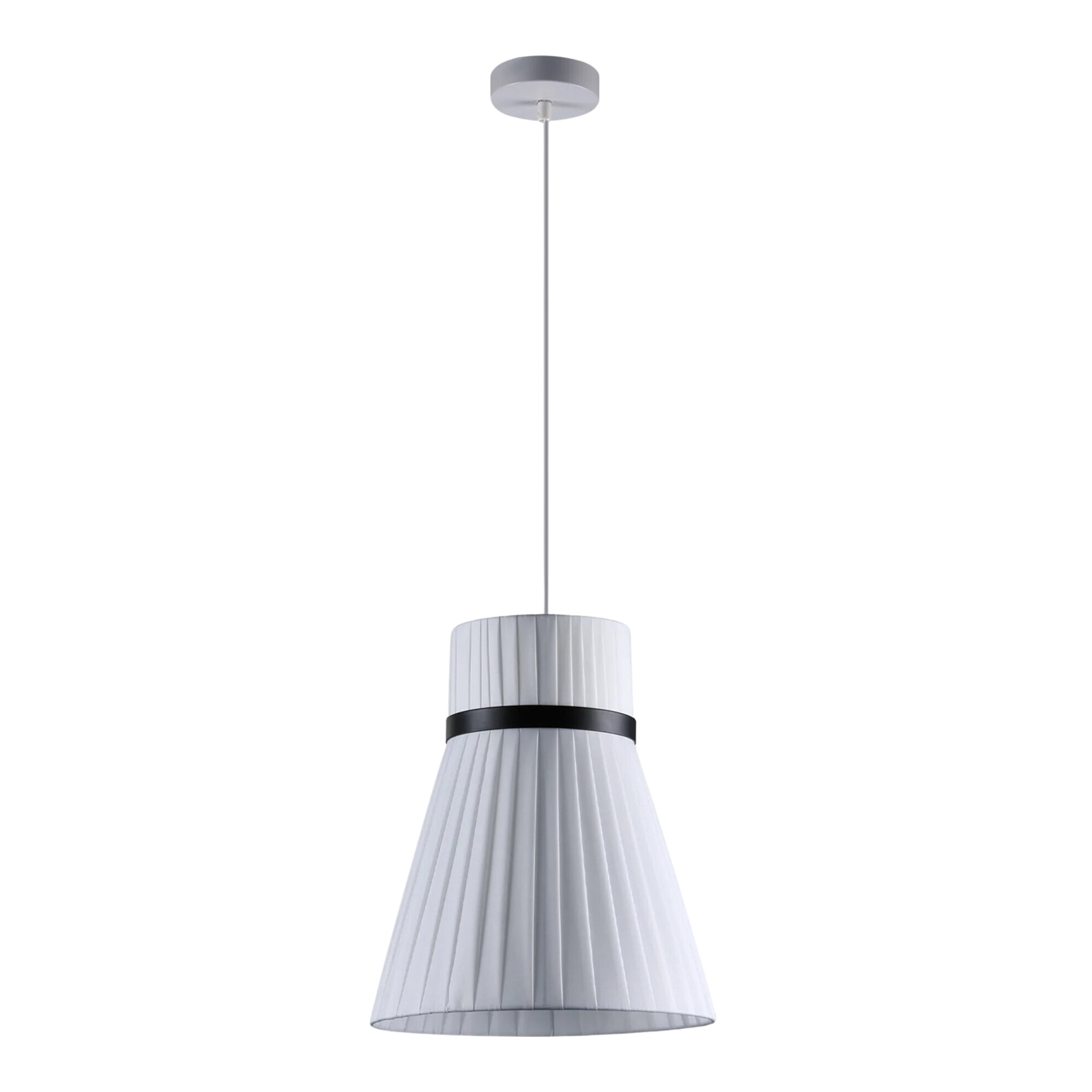 Venezia White Fabric Long Bell Pendant